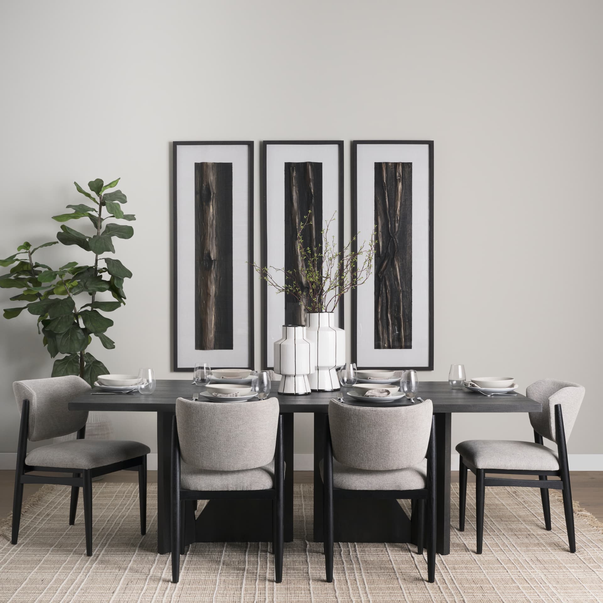 Bamboo Relief III by Studio M a handmade Original Framed Artwork under Glass — in a styled room