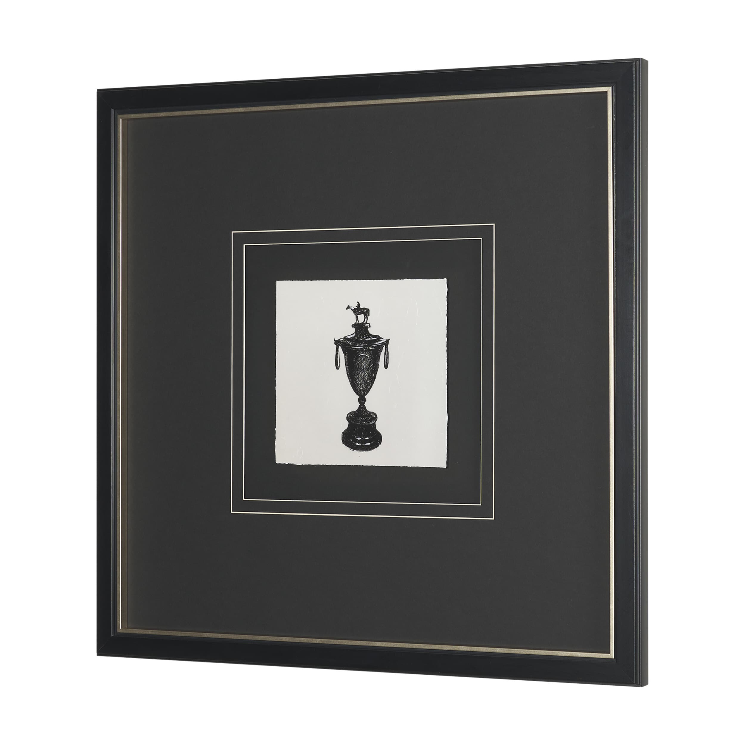 Equestrian Etching II by Mercana Studio Hand-Embellished Textured Framed Artwork Matted under Glass — product photograph
