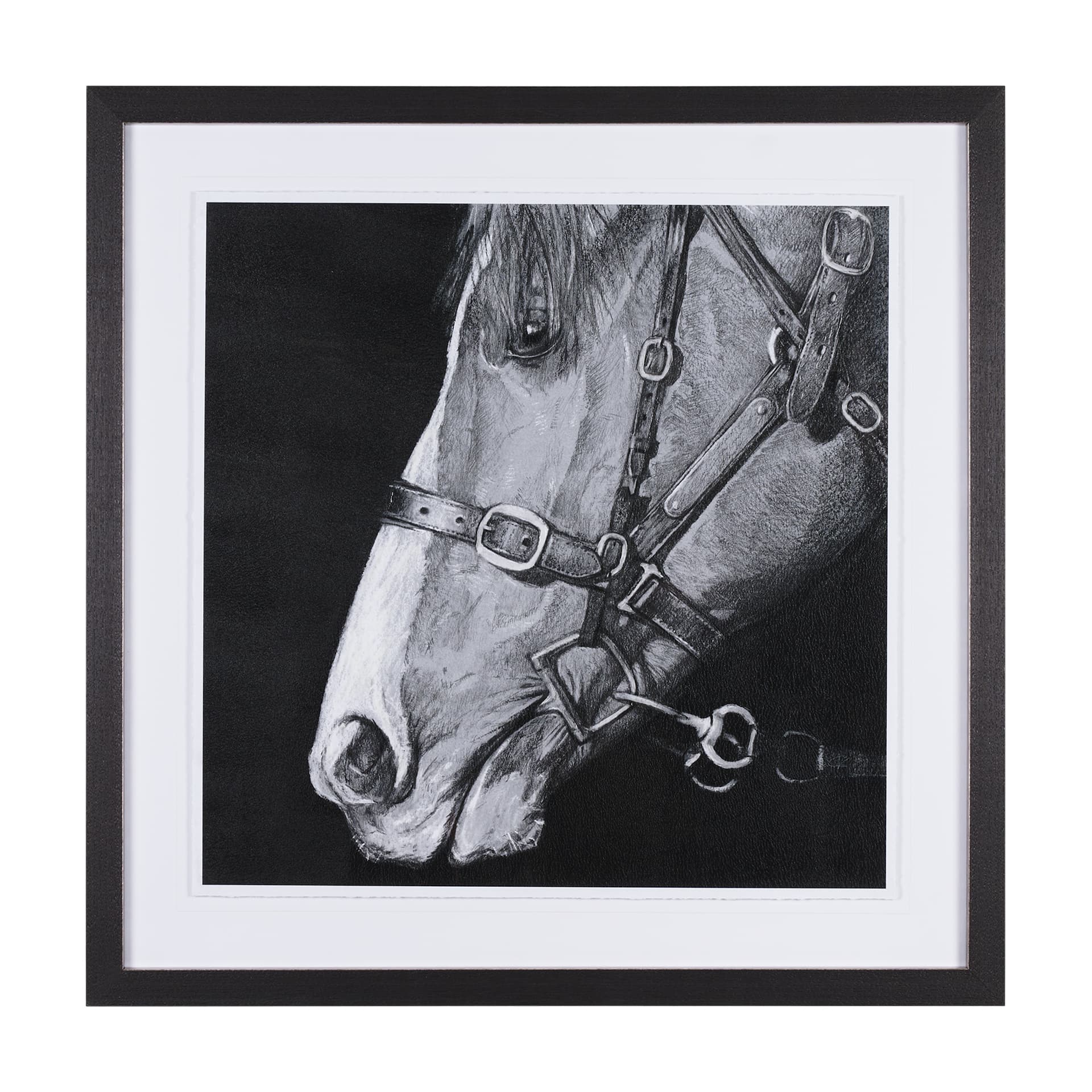 Equestrian Portrait by Mercana Studio Hand Embellished Textured Framed Photo Art Print Matted under — product photograph