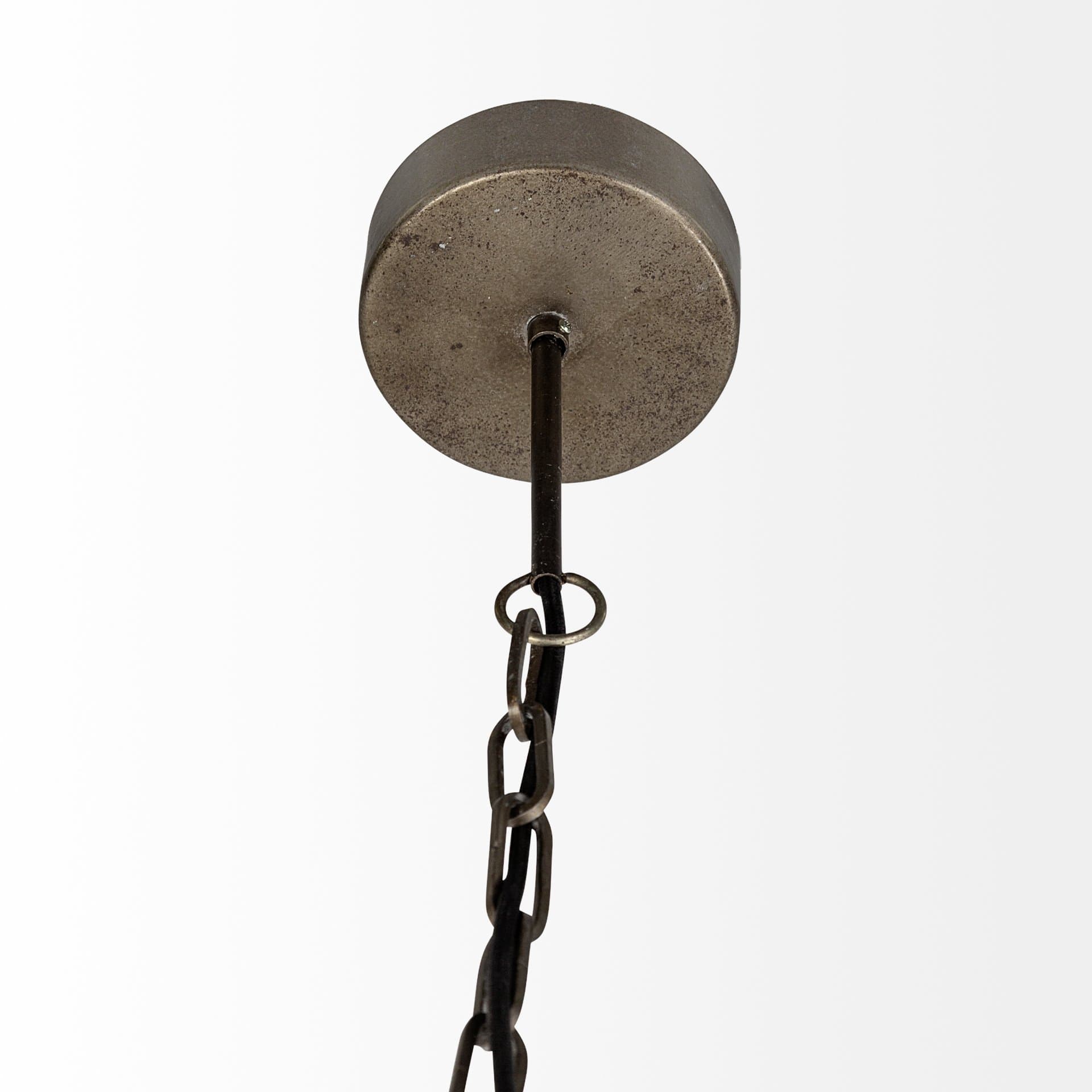 Dyson II (22.5"D) Black Metal Triangular Orb Four Bulb Chandelier — product photograph