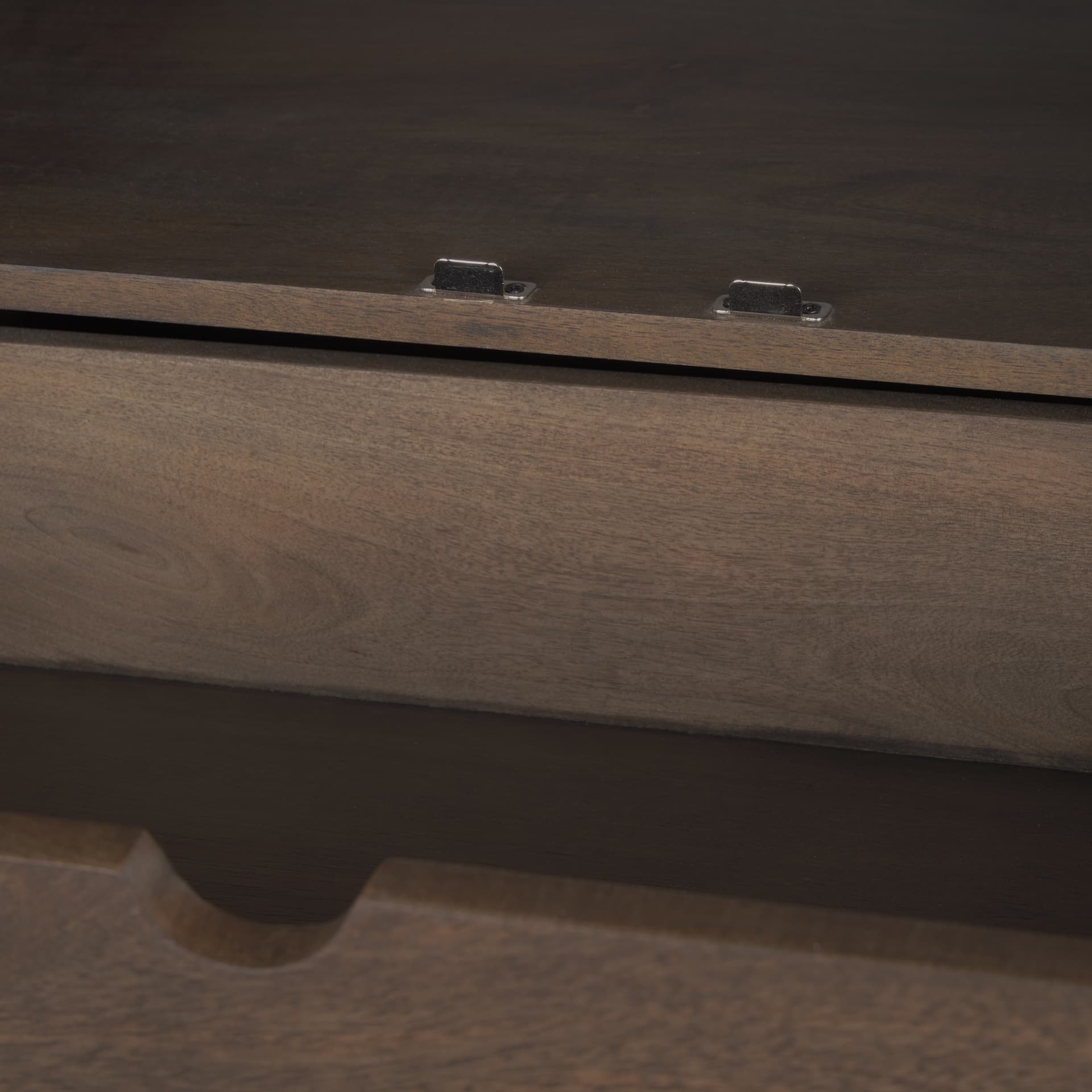 Wallen Solid Dark Brown Wood Curio Cabinet — product photograph