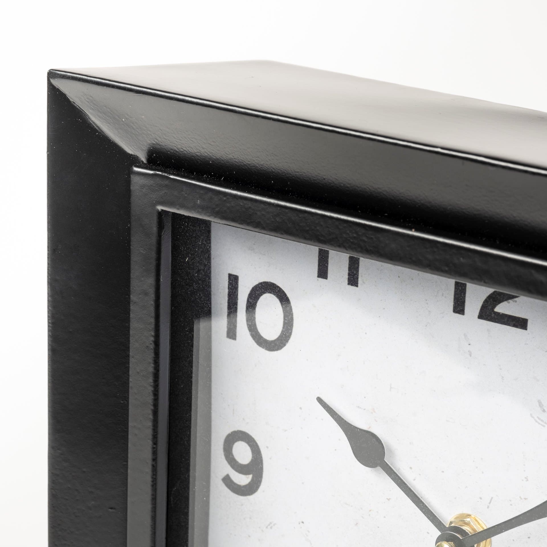 Ralph I Black Metal Square Table Clock — product photograph