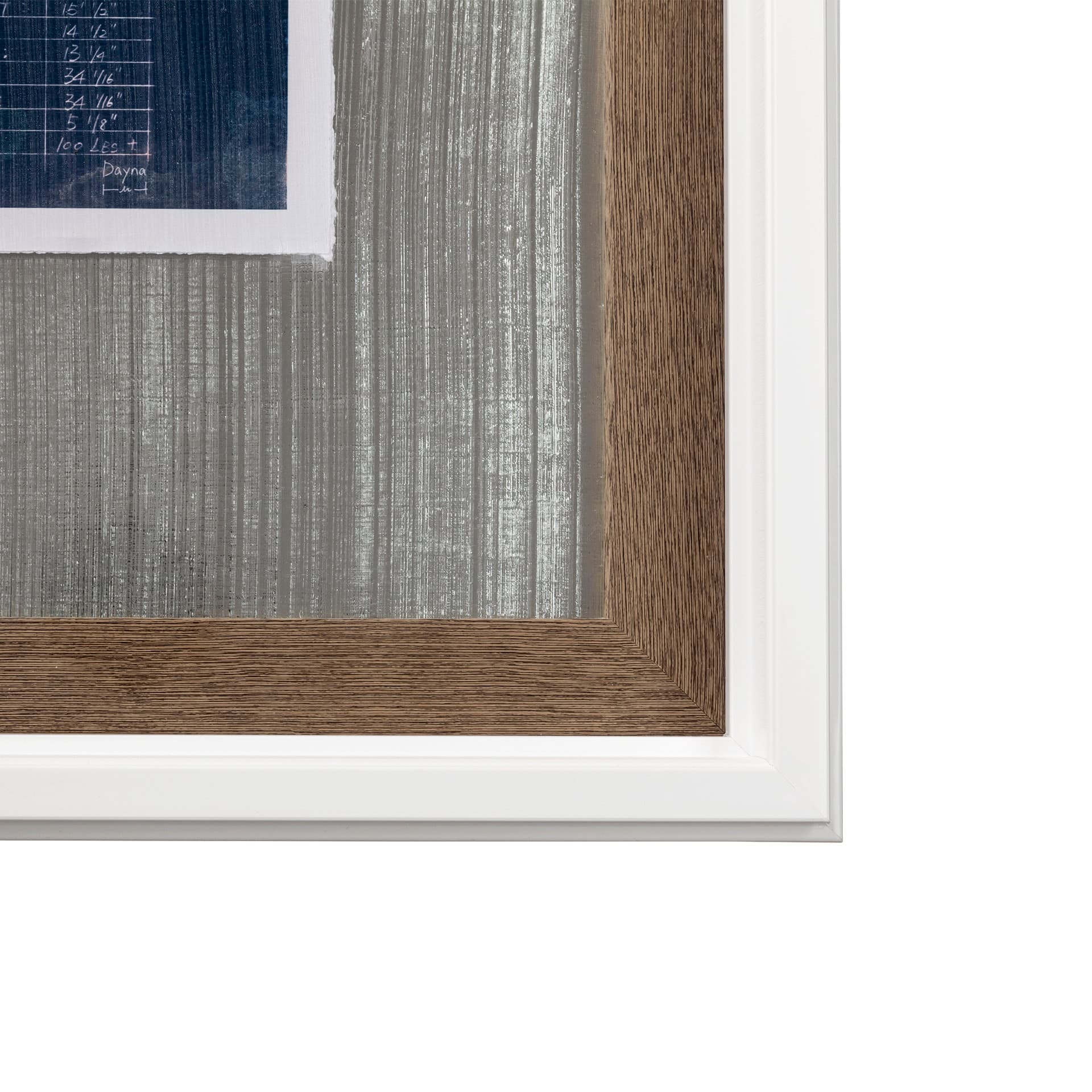 Canoe Blueprint by Dayna a Hand Embellished Textured Framed Art Print Matted under Glass — product photograph