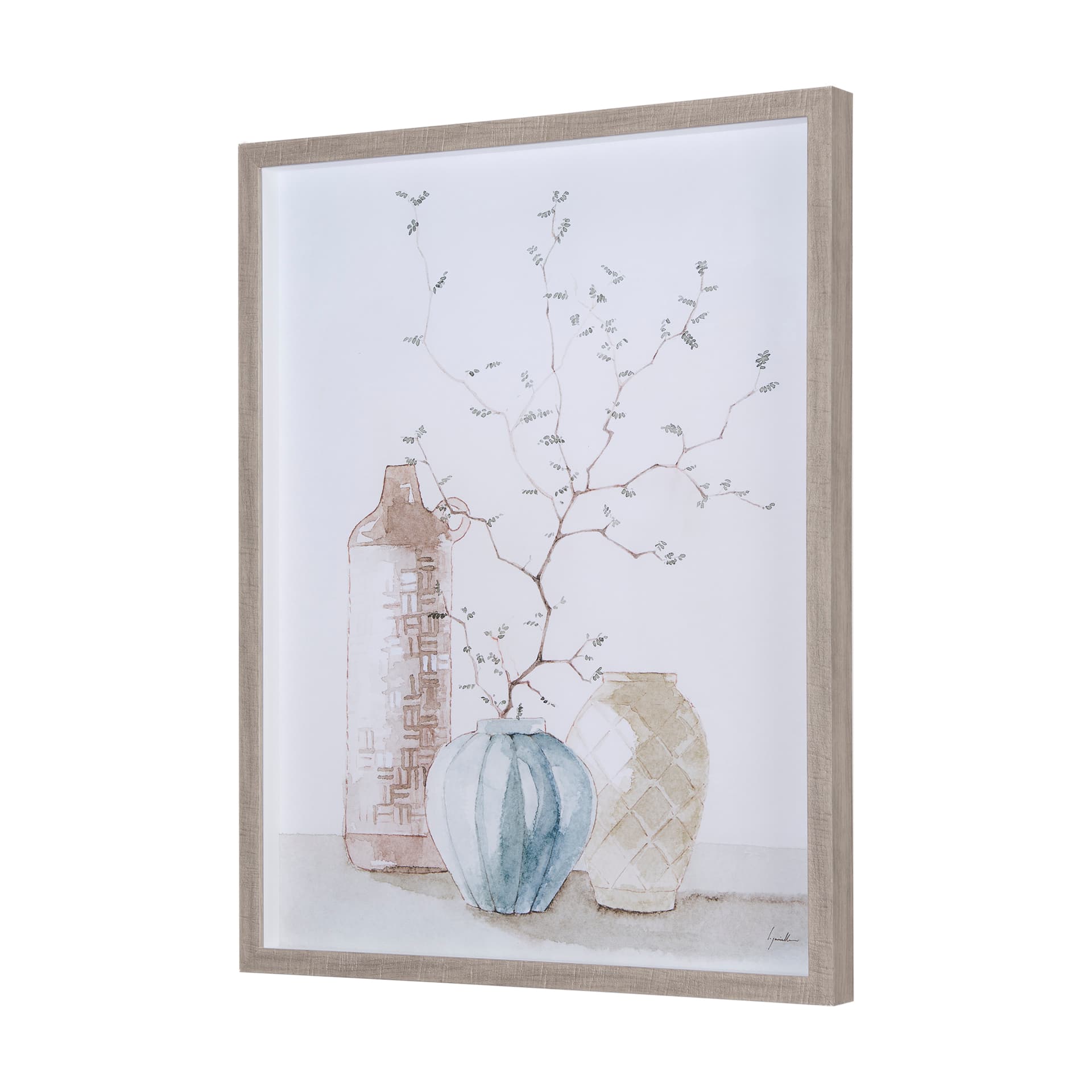 Boho BranchesII by Mercana Studio a Hand Embellished Textured Framed Art Print Matted under Glass — product photograph
