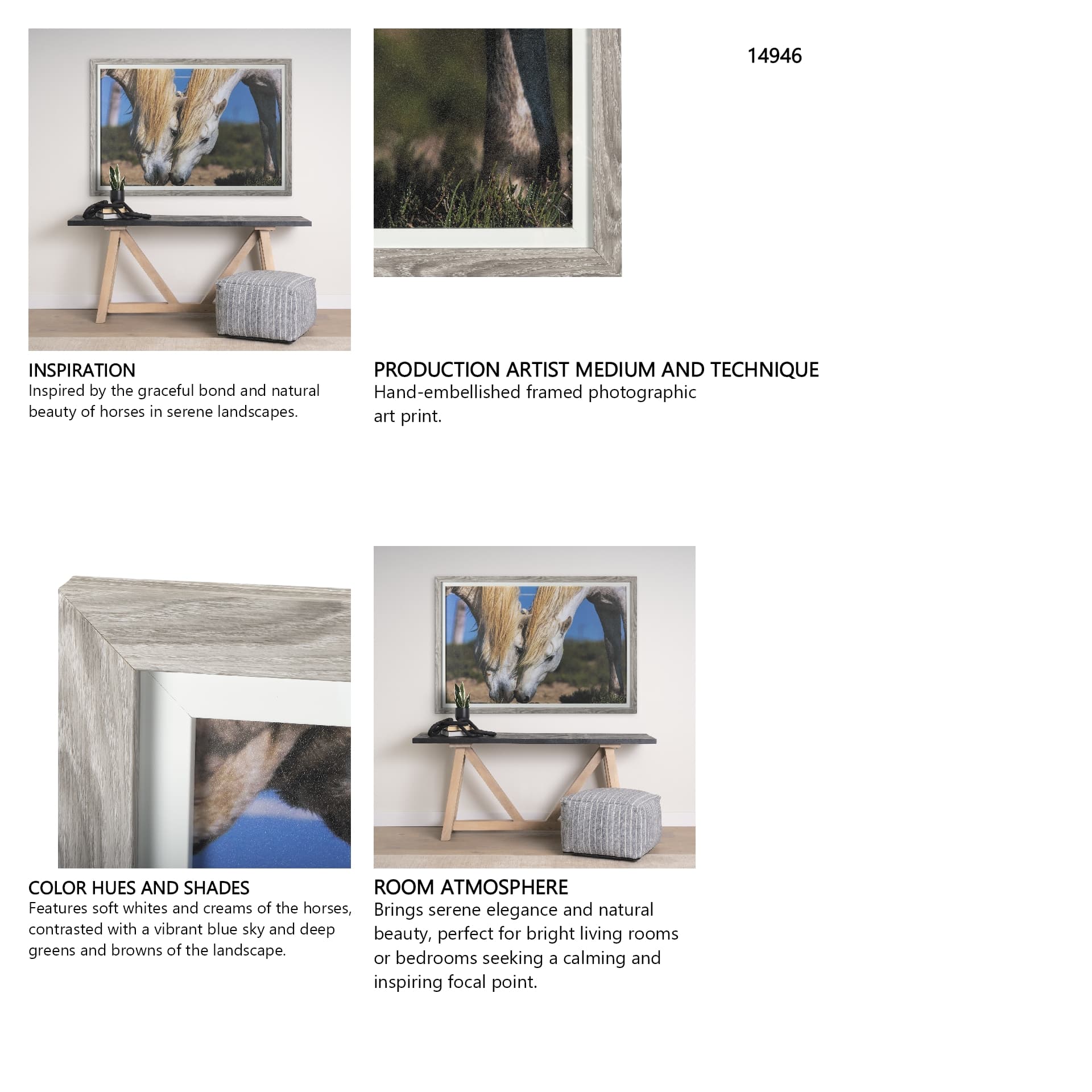 Nuzzled Together by Mercana Studio a Hand Embellished Textured Framed Art Photo Matted under Glass — in a styled room