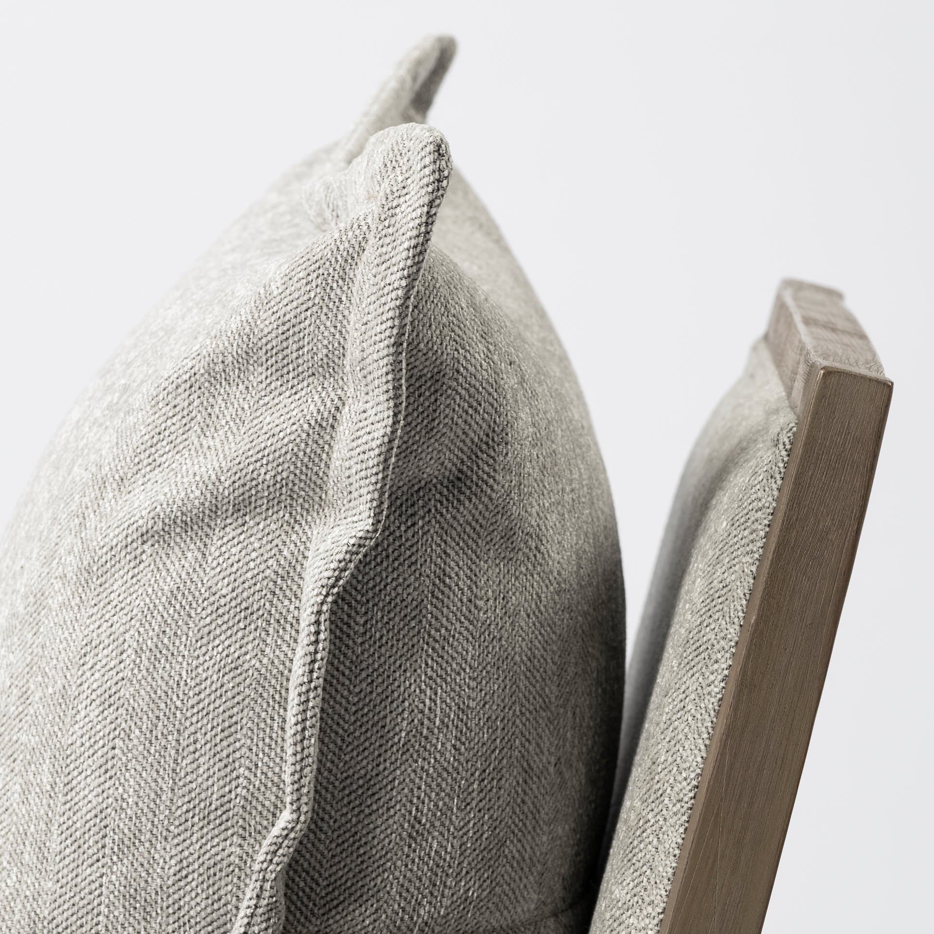 Sherlock Frost Gray Wood Frame Accent Chair — product photograph