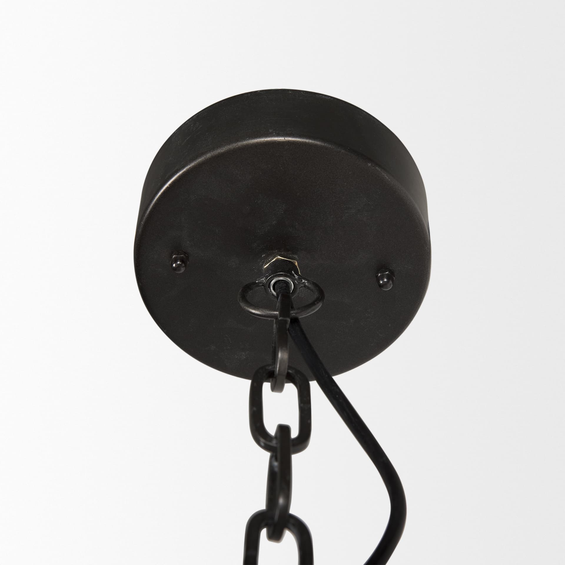 Selma Black Wood Bead and Metal Chandelier — product photograph