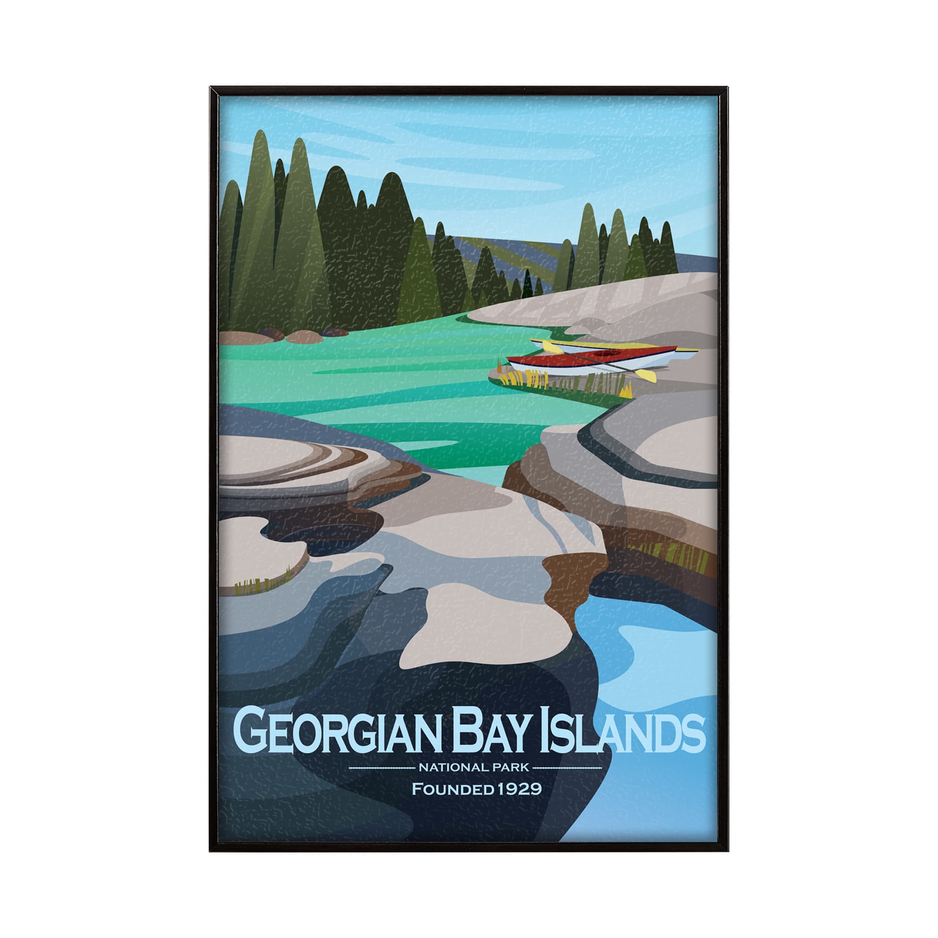 Georgian Bay Islands GO by Mercana Studio Textured Framed Artwork Matted — product photograph