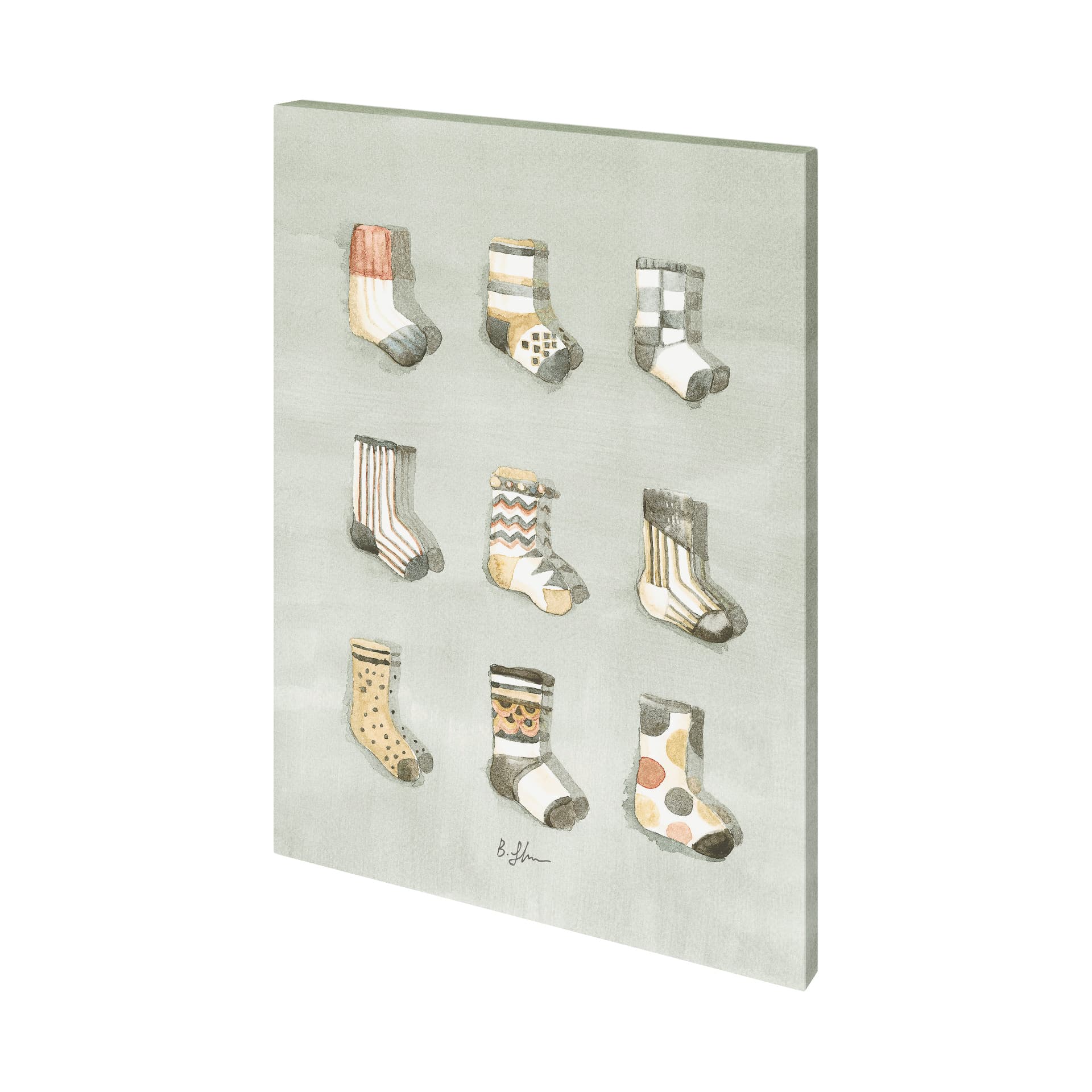Sock I by Barbara Fleming a Hand Embellished Textured Canvas — product photograph