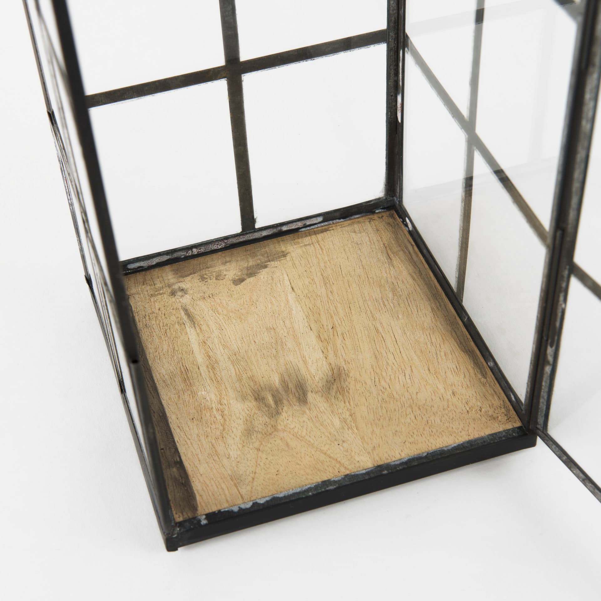 Gamfield 6.1L x 6.1W x 13.4H Medium Black Metal and Glass Lantern — product photograph