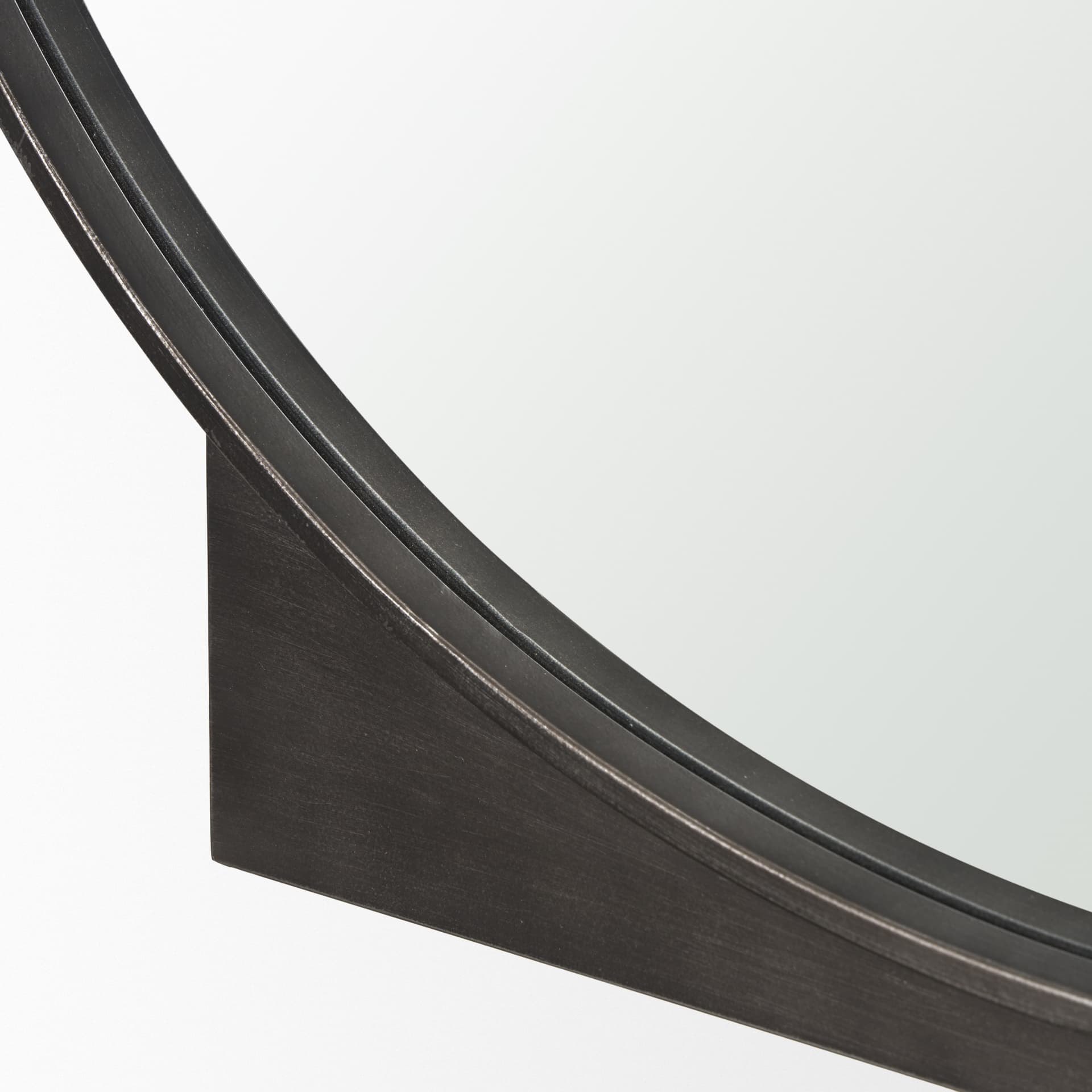 Tillie Round Gunmetal w/ Textured Metal Frame Wall Mirror — product photograph