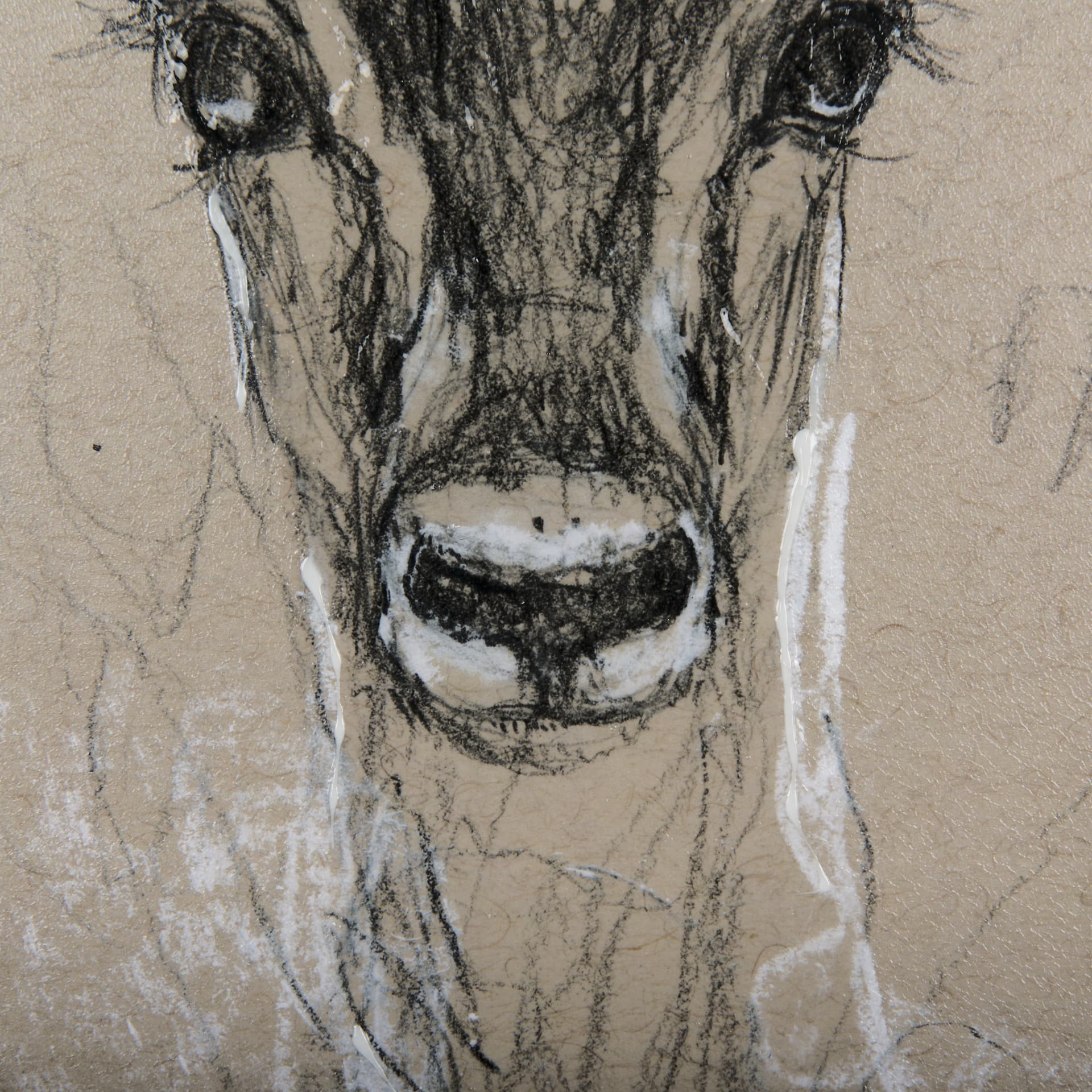 Sketch of Animal III (Antelope) Mercana Studio Hand Embellished Framed Art Print Matted under Glass — product photograph
