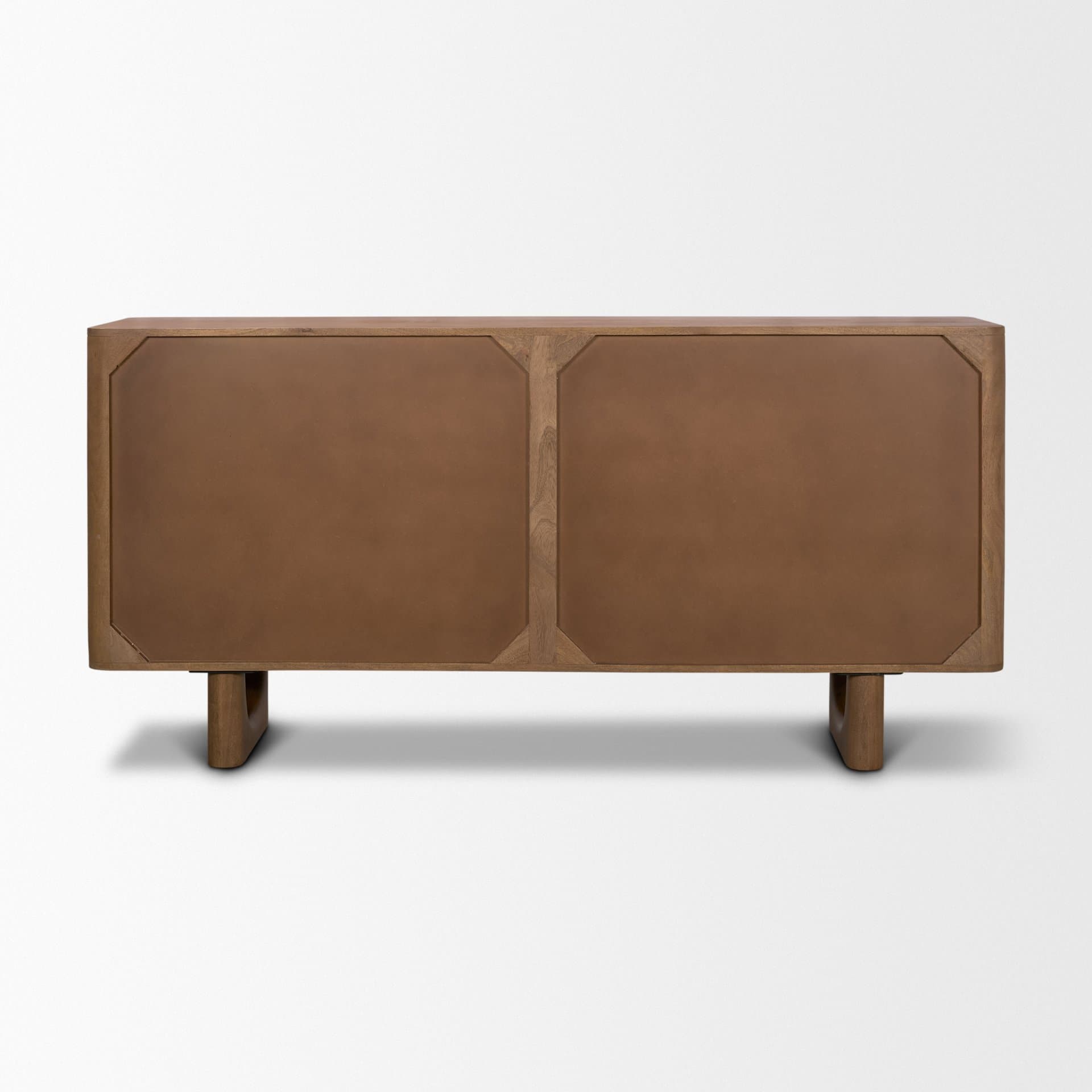 Wexlan Solid Wood w/ Leather Weave 4 Door Closed Sideboard — product photograph