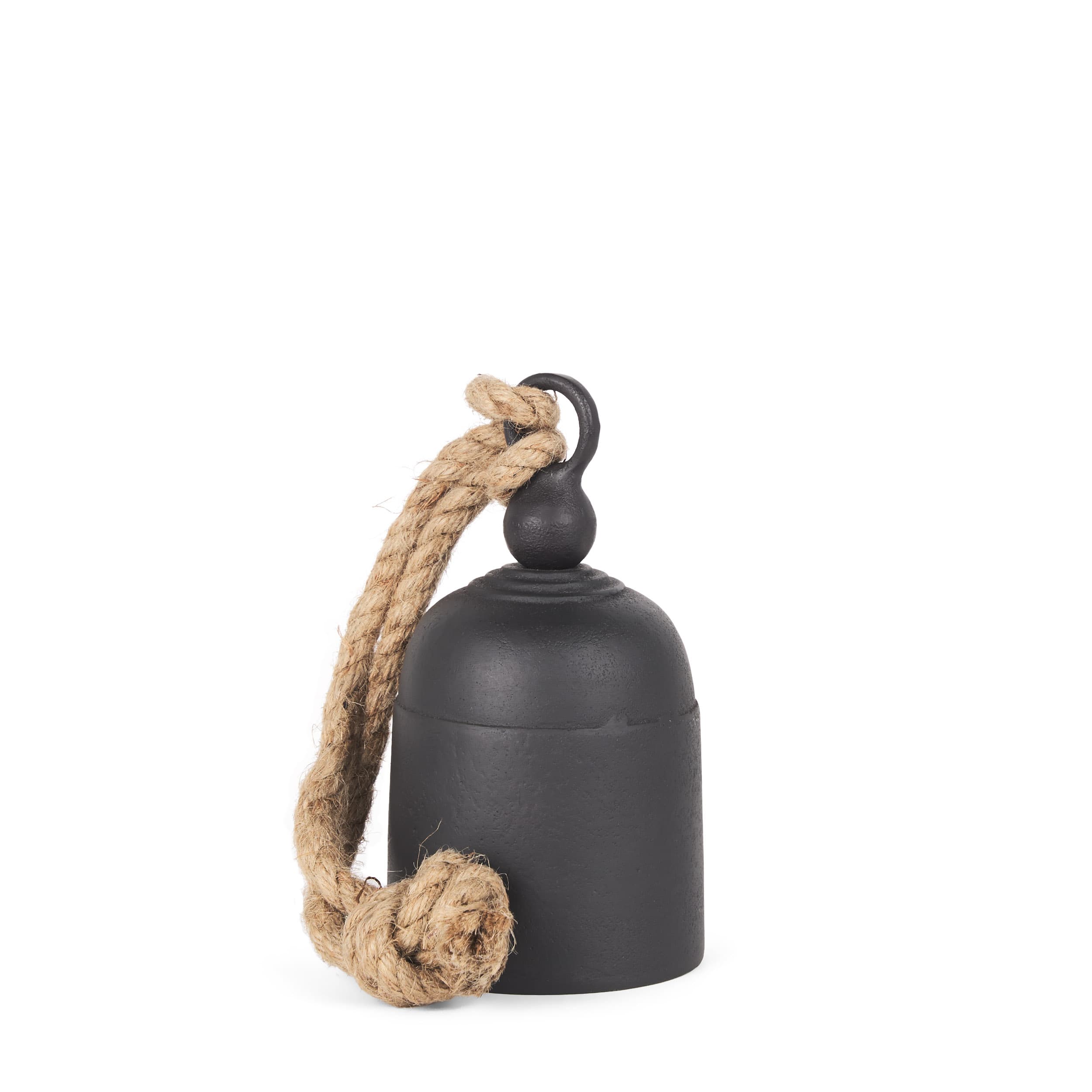 Quincy Small Matte Black Metal Decorative Bell Object — product photograph