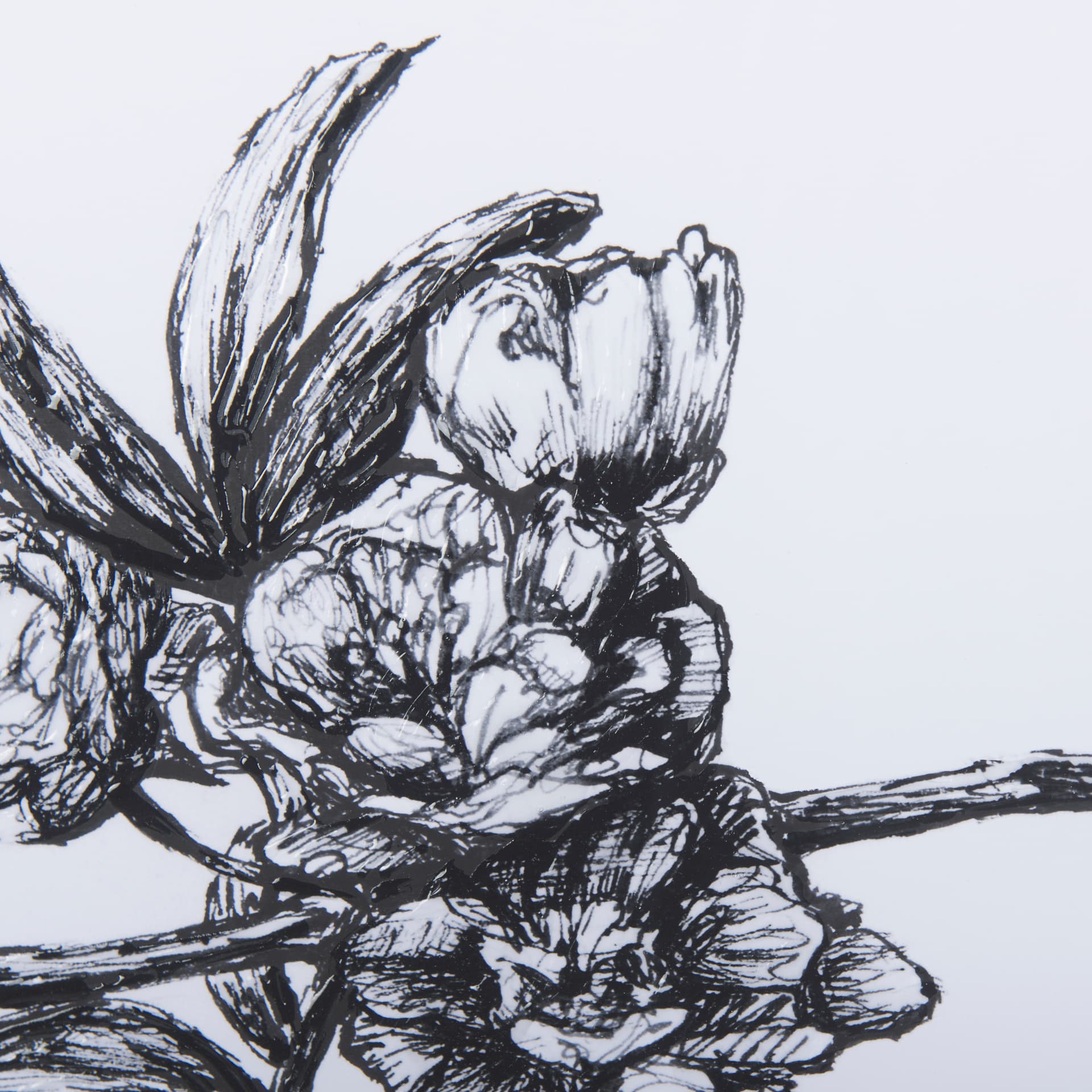 Cherry Blossom I by Mercana Studio a Hand Embellished Textured Framed Art Print Matted under Glass — product photograph