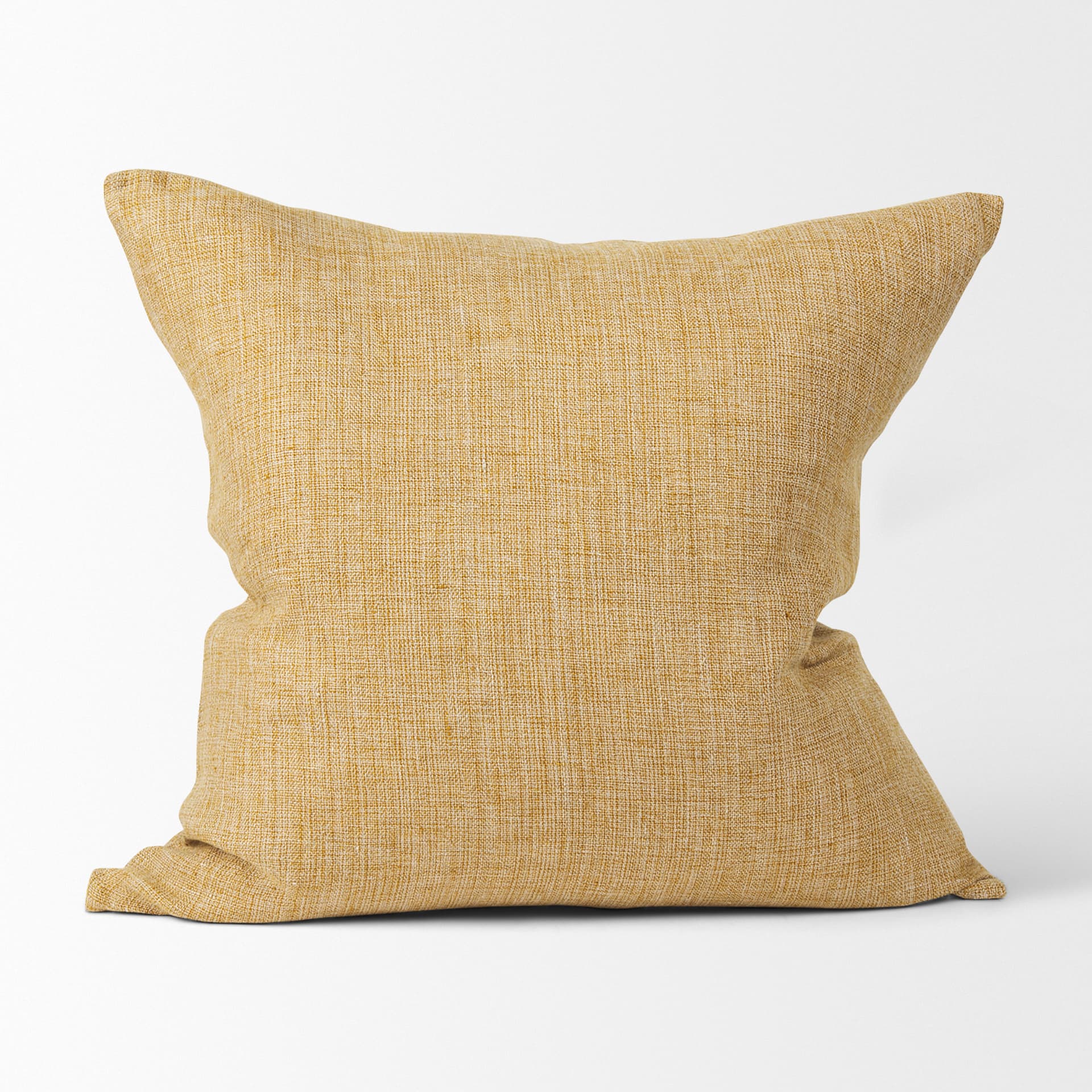 Jacklyn 22x22 Mustard Linen Square Decorative Pillow Cover — product photograph