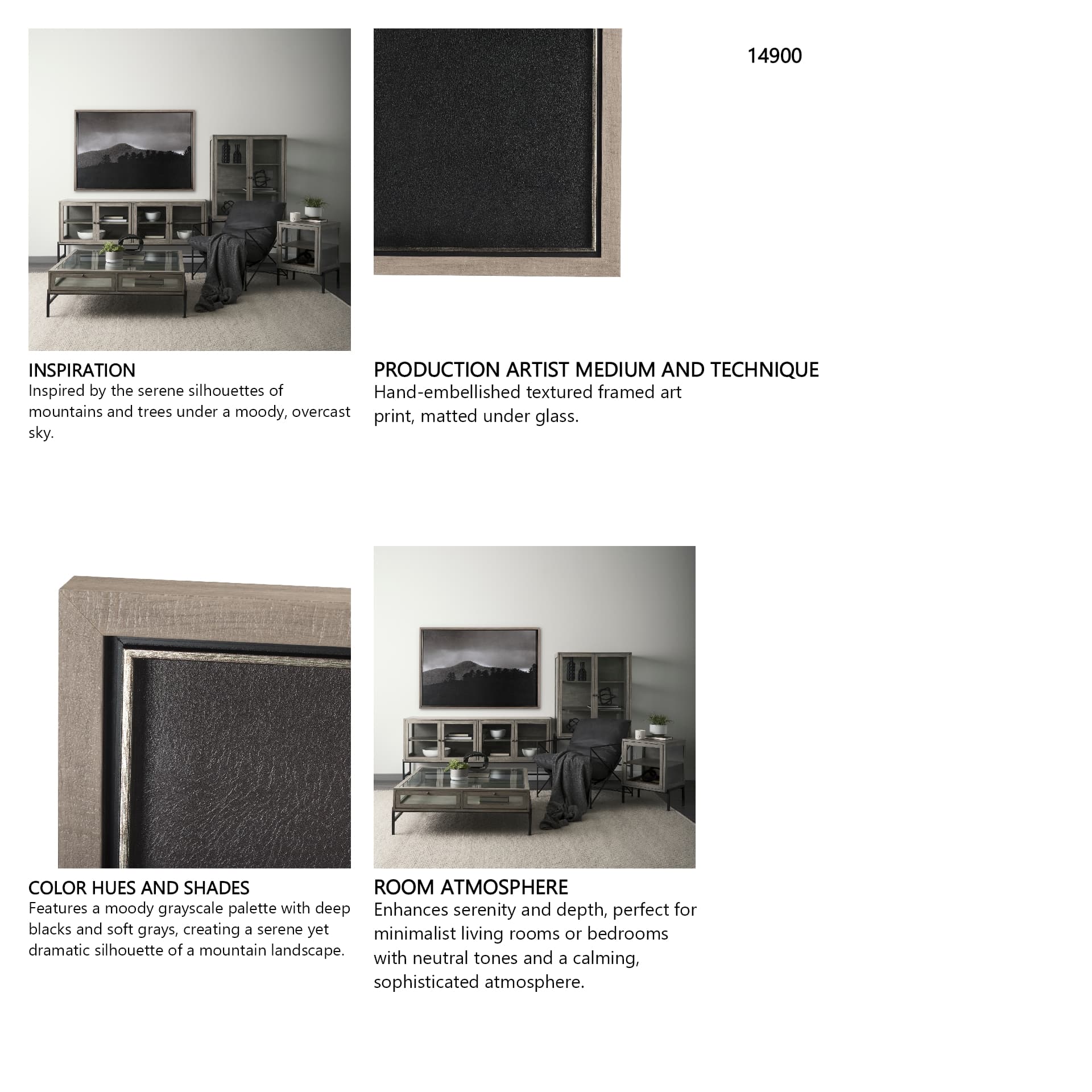 Storm Layers by Nathan Larson a Hand Embelished Textured Framed Art Print Matted under Glass — in a styled room