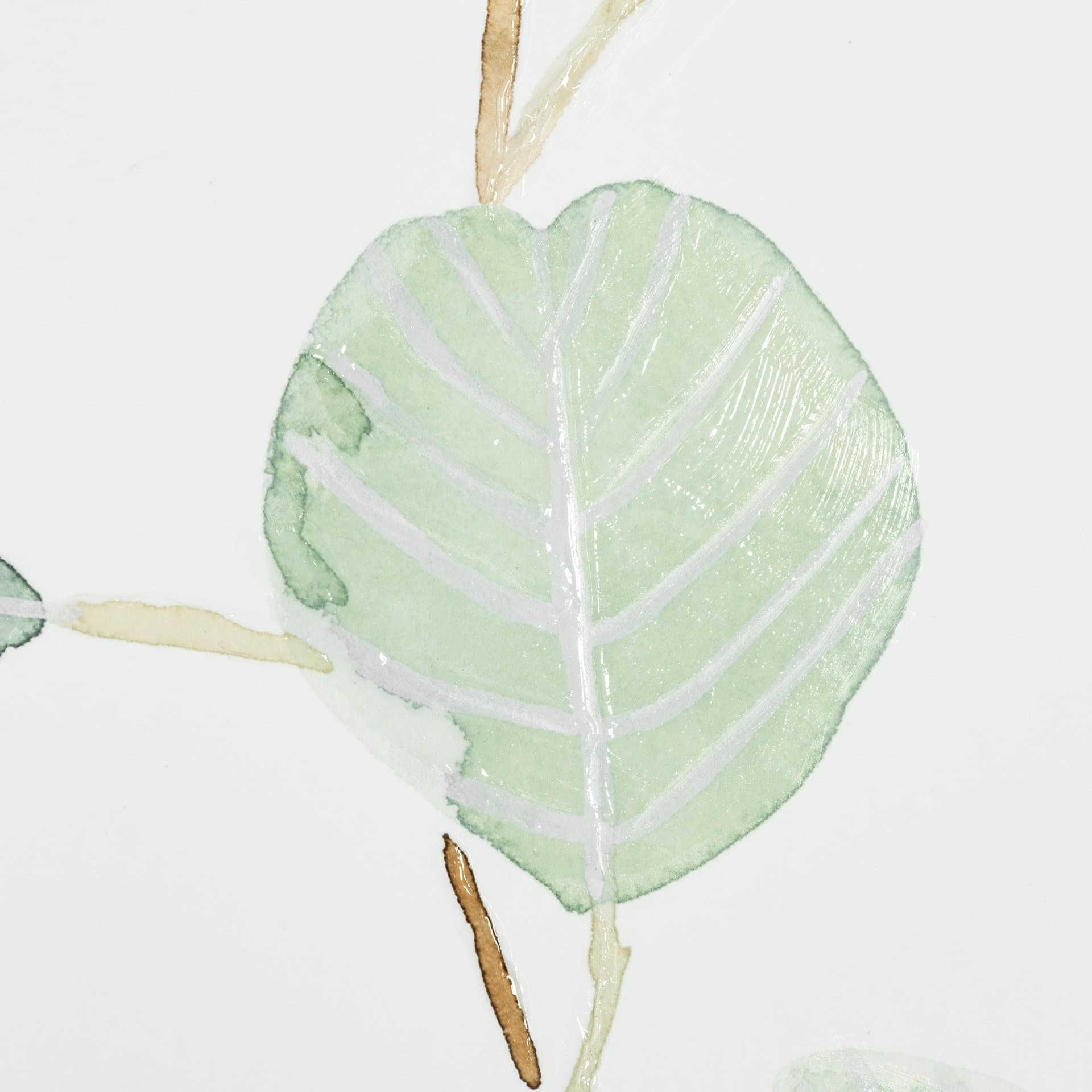 Soft Eucalyptus Branch III by Emma Scarvey Hand Embellished Framed Art Print Matted under Glass — product photograph
