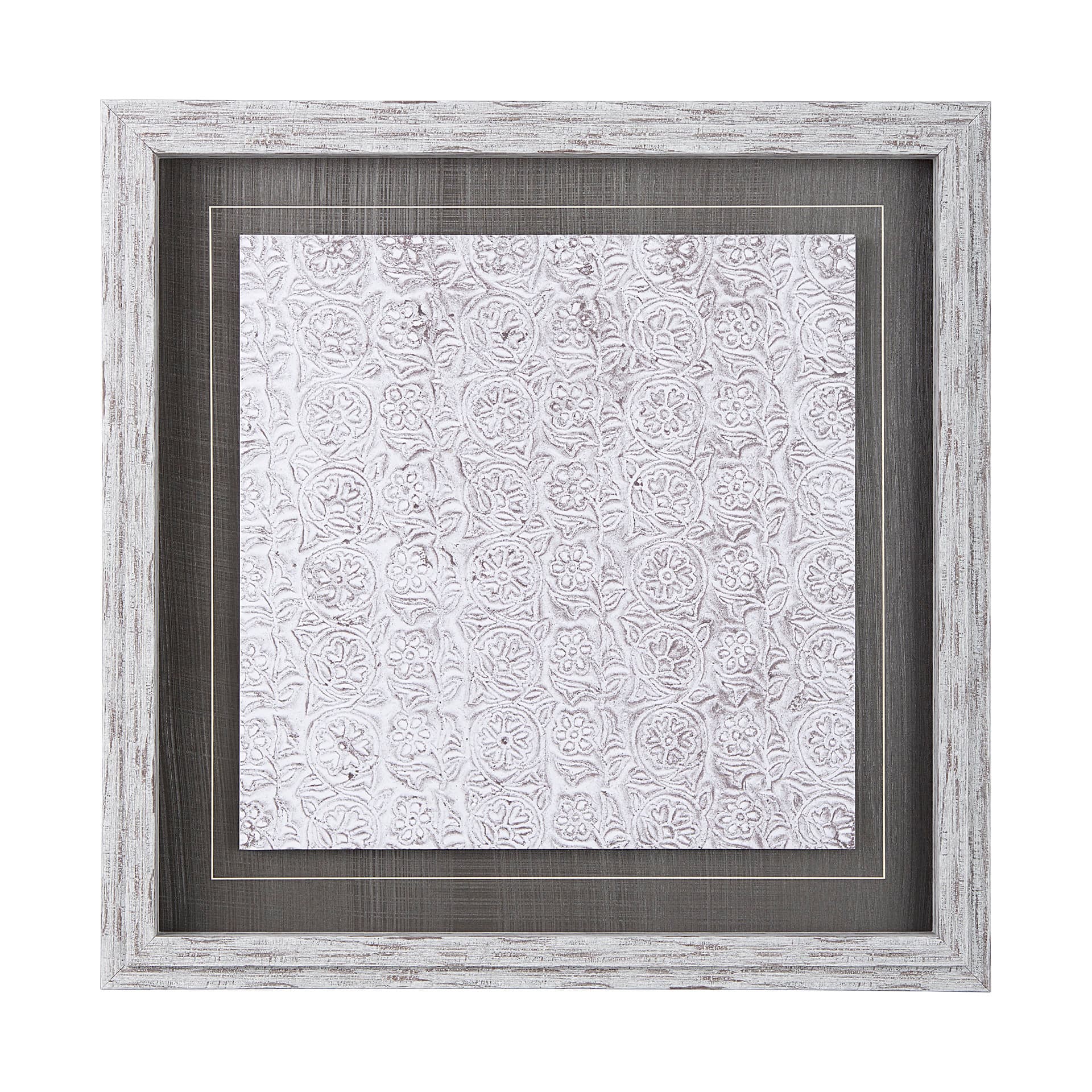 Vintage Tile Collection IV by Mercana Studio a Hand Embellished Textured Framed Art Print — product photograph