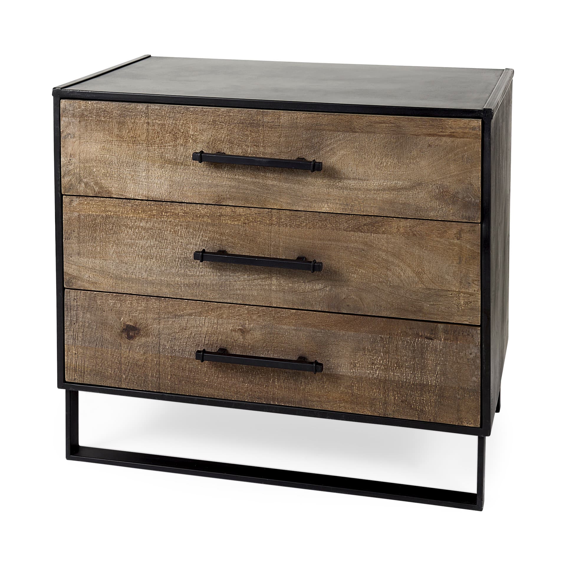 Alvin 34.5L x 21.5W x 30.0H Wood W/Metal Framing Accent Cabinet — product photograph