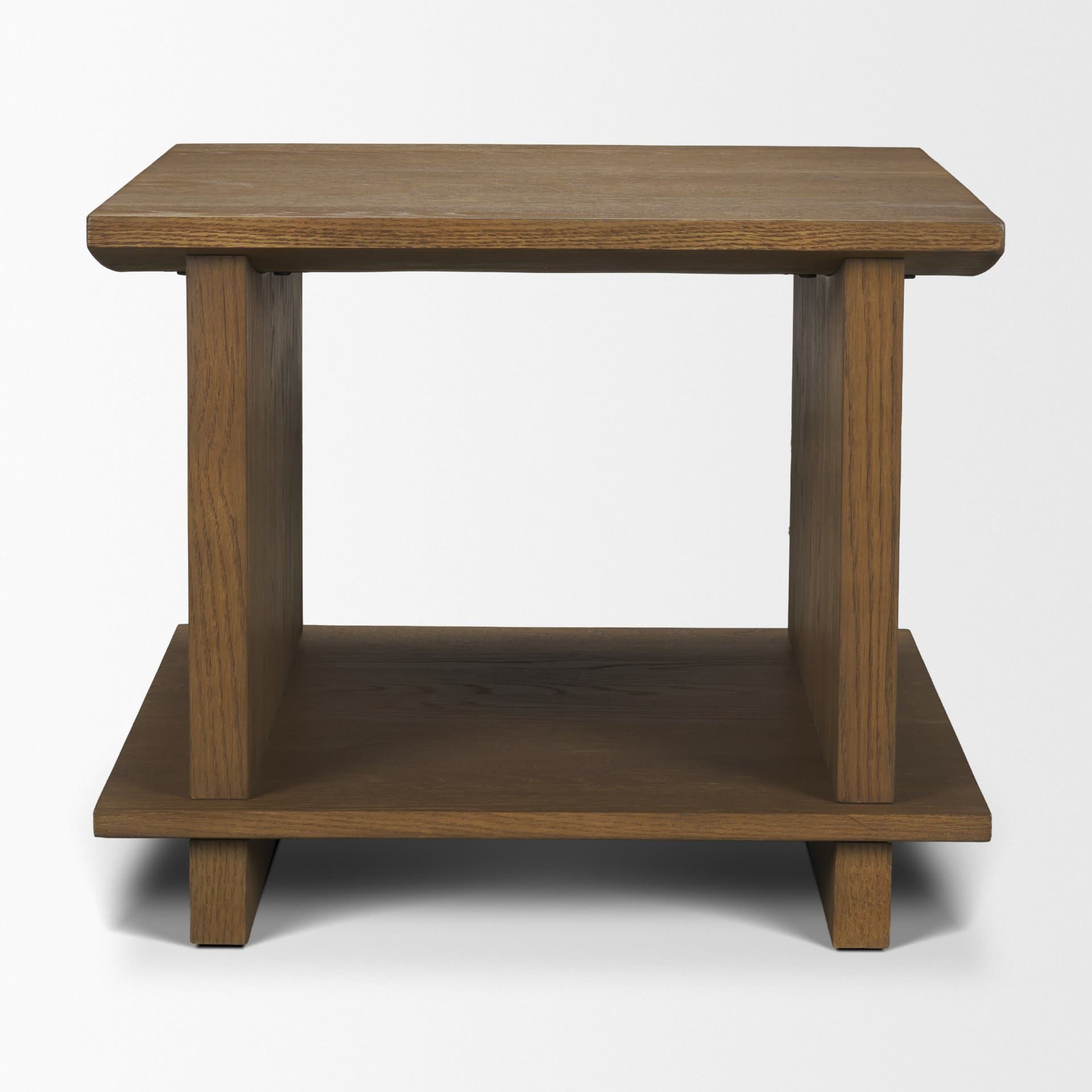 Boden Wood Side Table w/ Open Shelves — product photograph