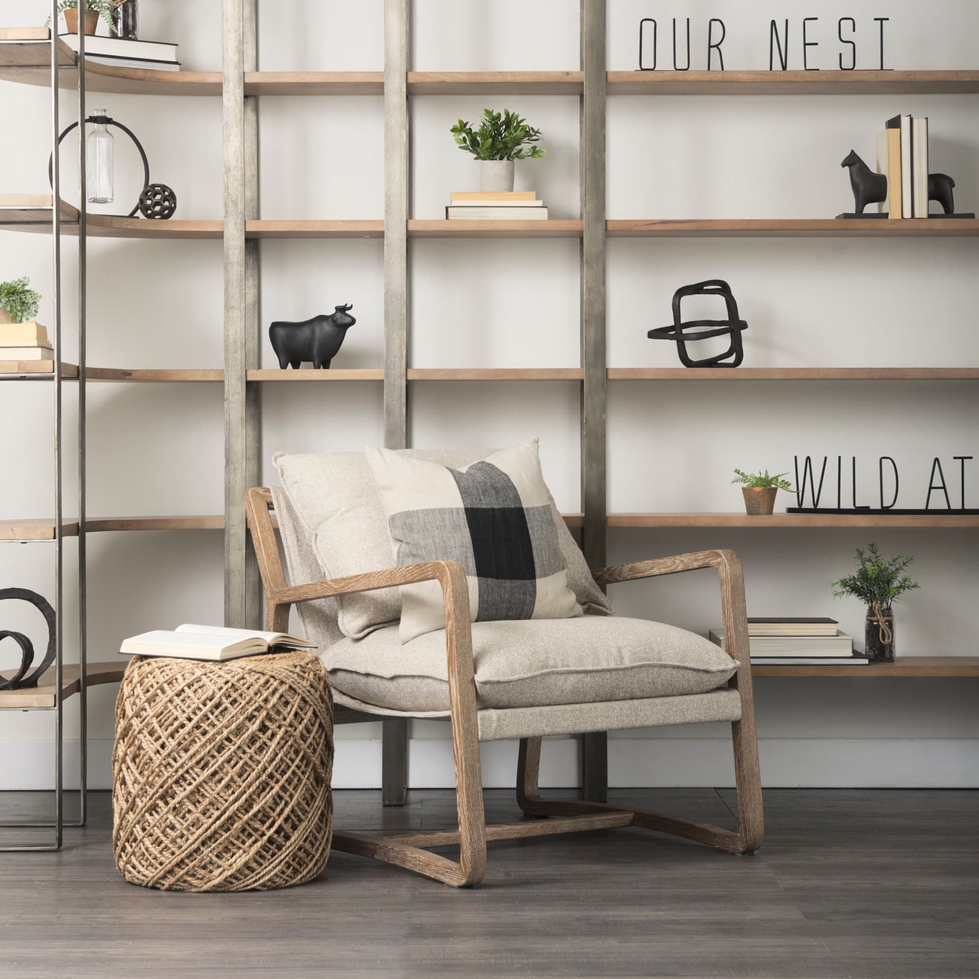 Our Nest 24L x 1W Black Metal Sign — product photograph