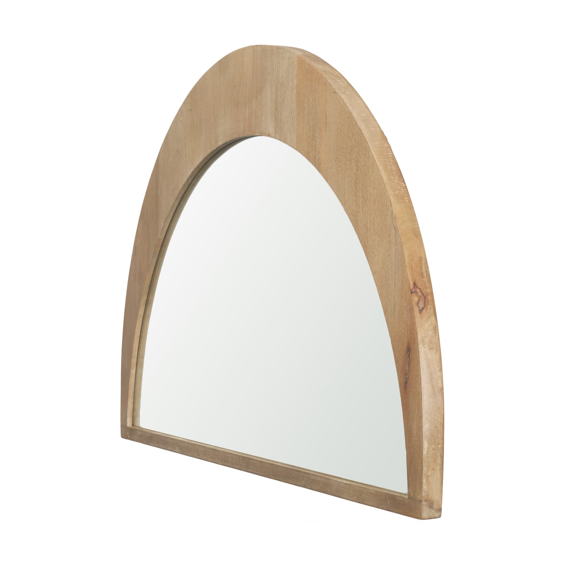Celeste Light Brown Wood Small Mirror — product photograph