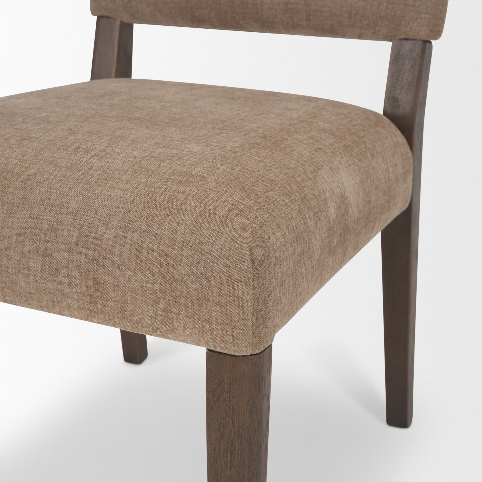 Martie Rounded Back Dining Side Chair | Fabric w/ Wood — product photograph