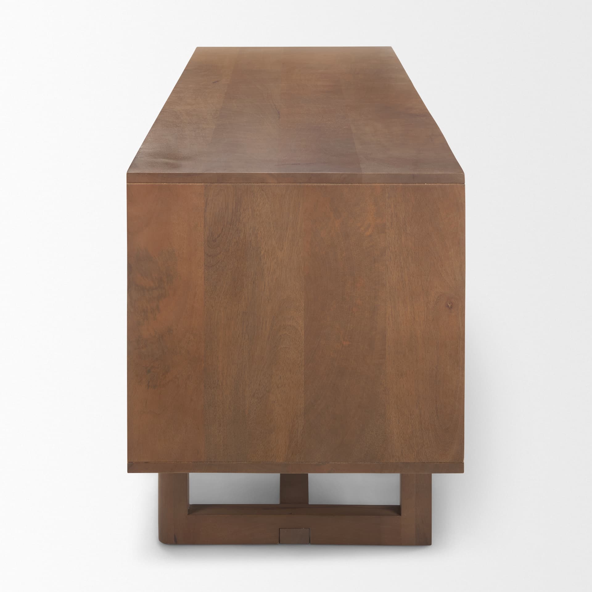 Grier 65" Medium Brown Wood W/ Cane Media Console — product photograph