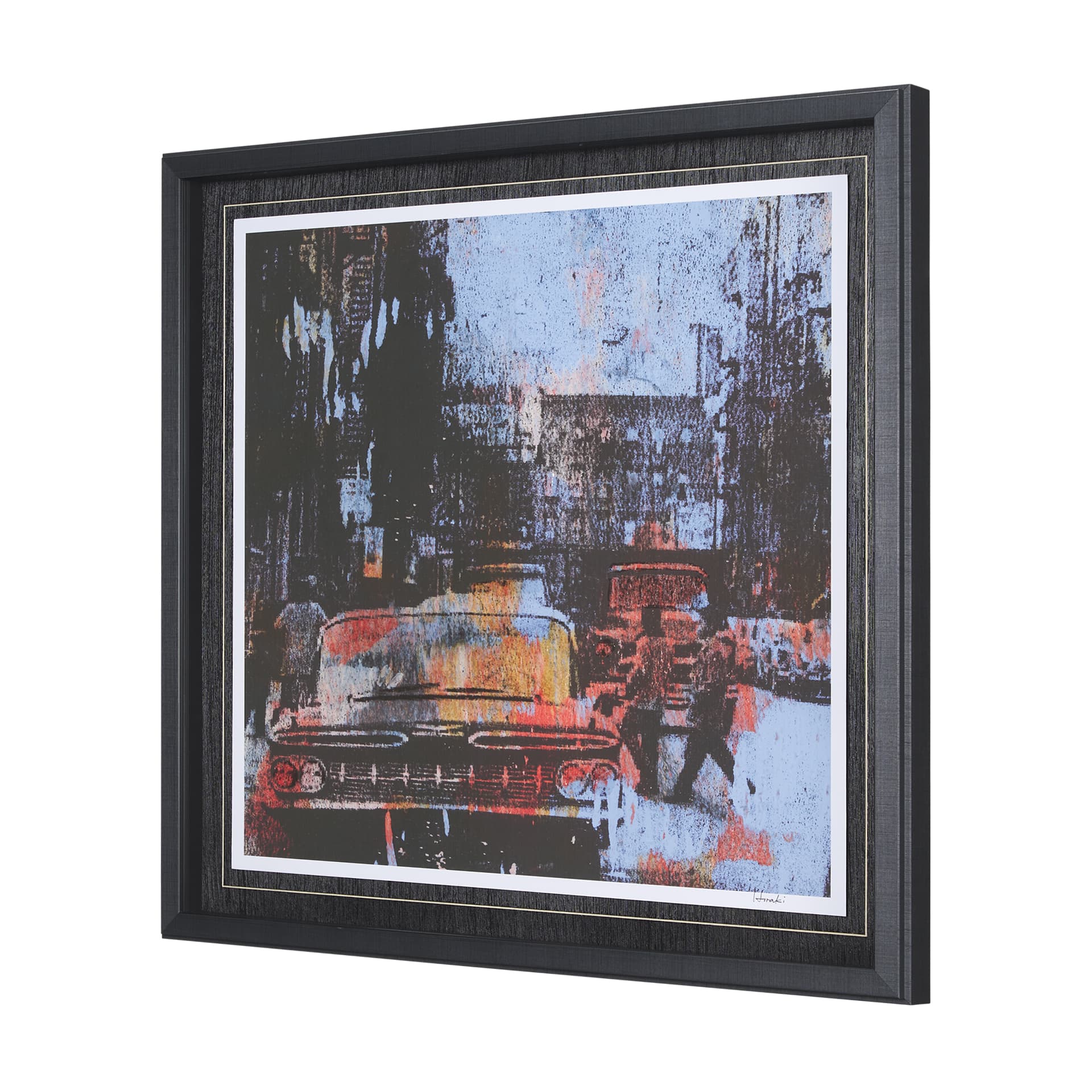 City Vibe IV by Mercana Studio a Hand Embellished Textured Framed Art Print Matted under Glass — product photograph
