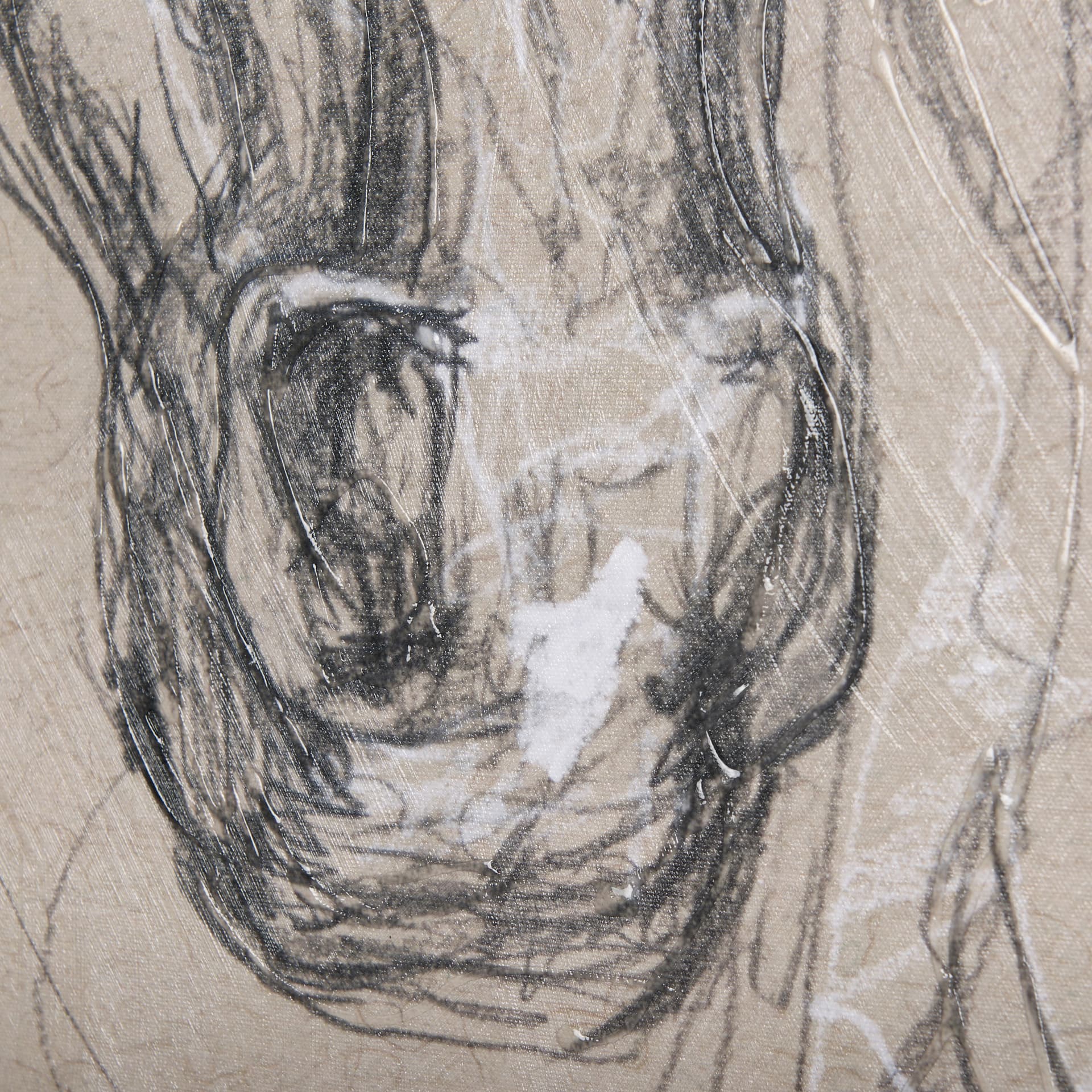 Sketch of animal VII (Horse) by Mercana Studio a Hand Embellished Textured Canvas — product photograph