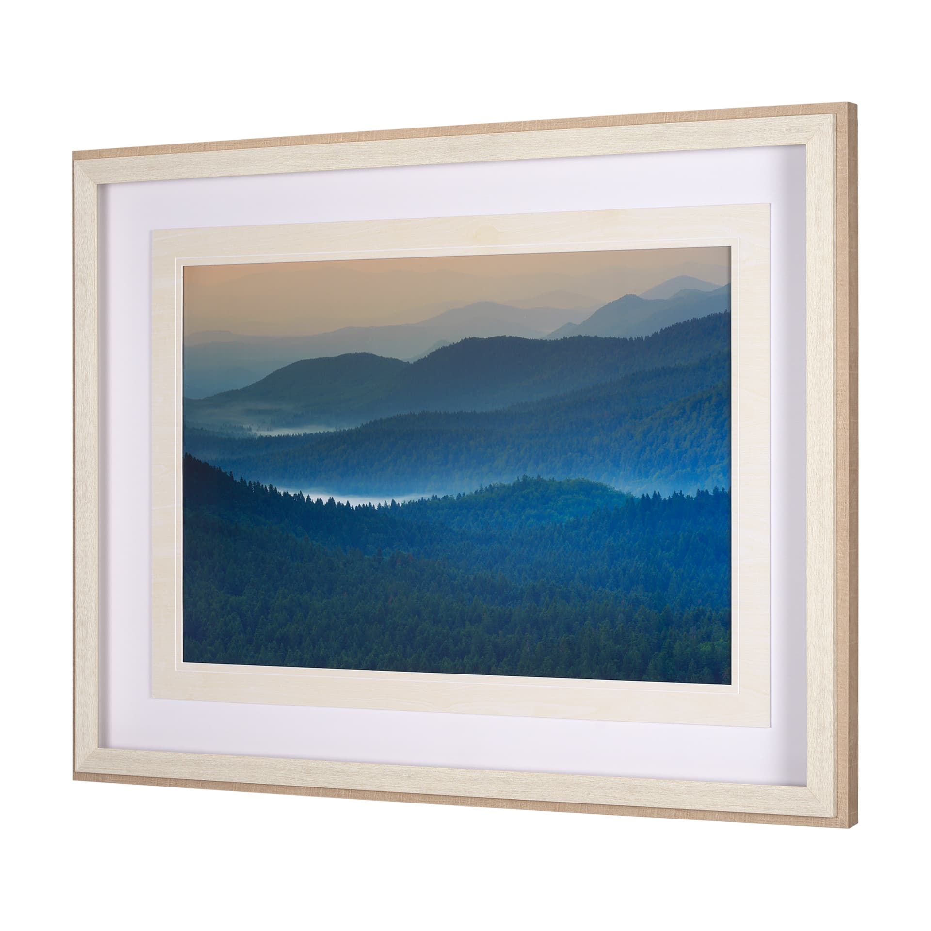 Mountain Fade by Staffan Widstrand a Hand Embellished Textured Framed Art Photo Matted under Glass — product photograph