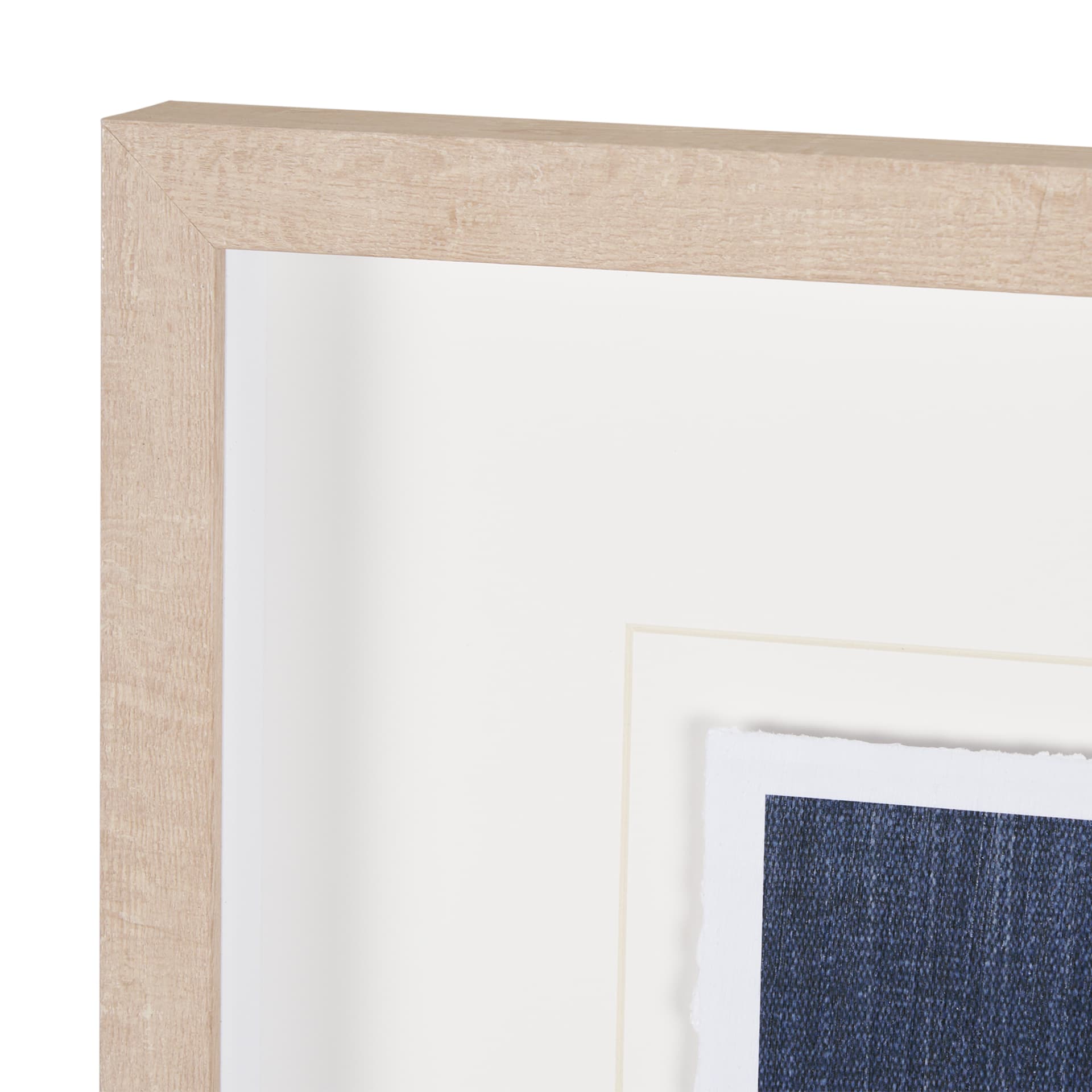 Blue Tapestry II by Mercana Studio a Hand Embelished Textured Framed Art Print Matted under Glass — product photograph