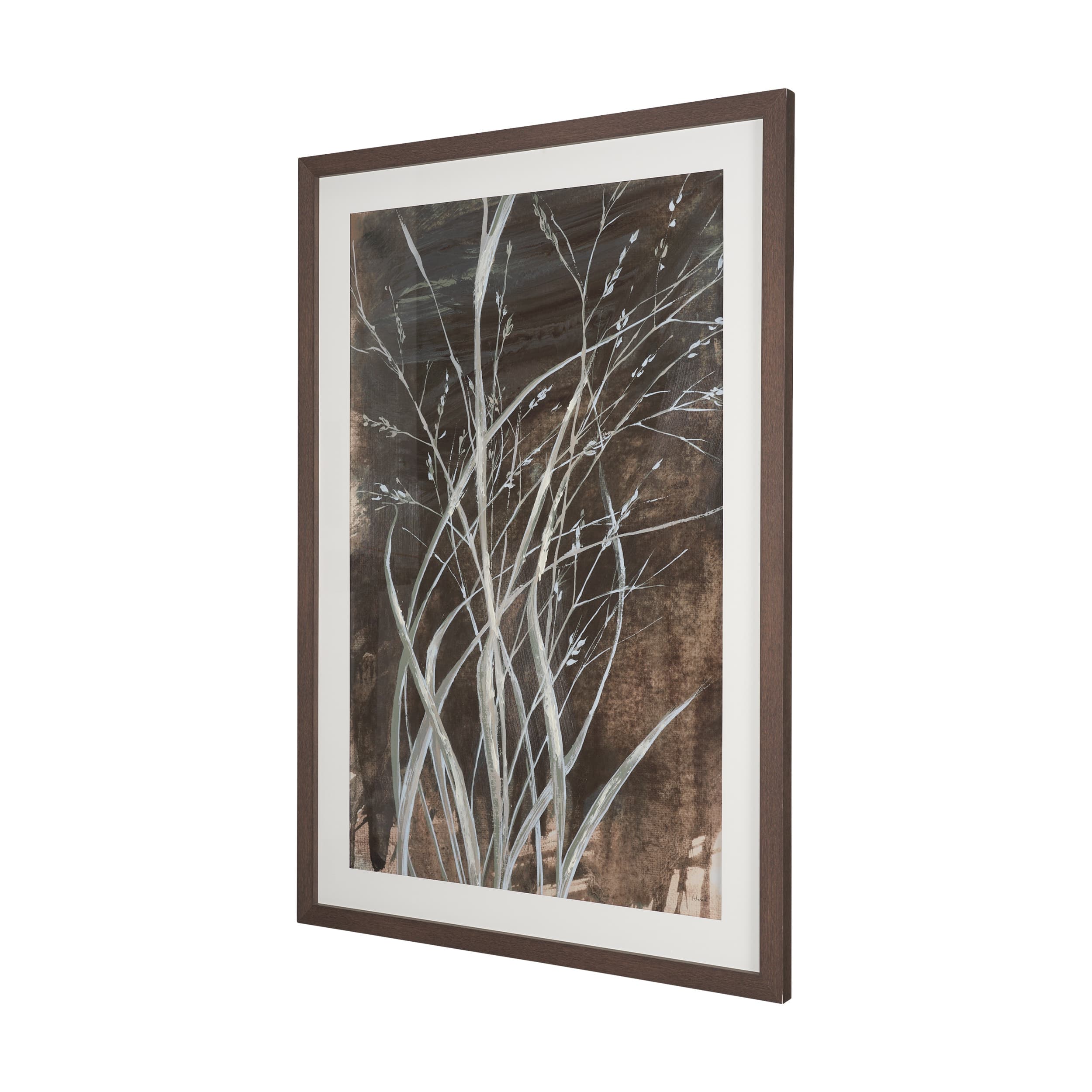Ghost Grasses I by Mercana Studio Hand-Embellished Textured Framed Artwork Matted under Glass — product photograph