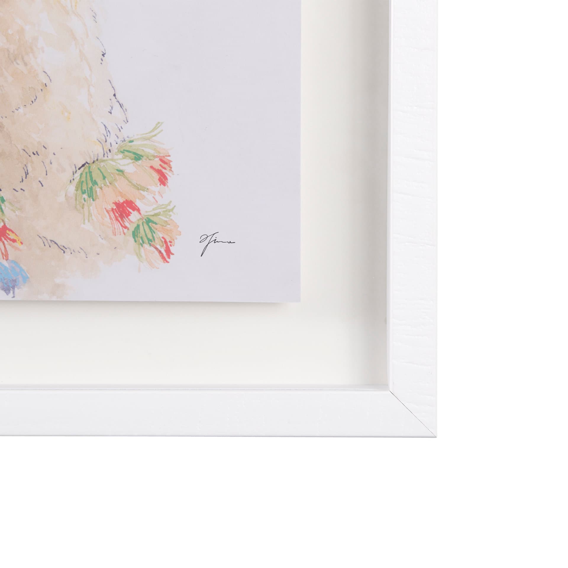 Lama Party IV by Panpan a Framed Art Print Matted under Glass — product photograph