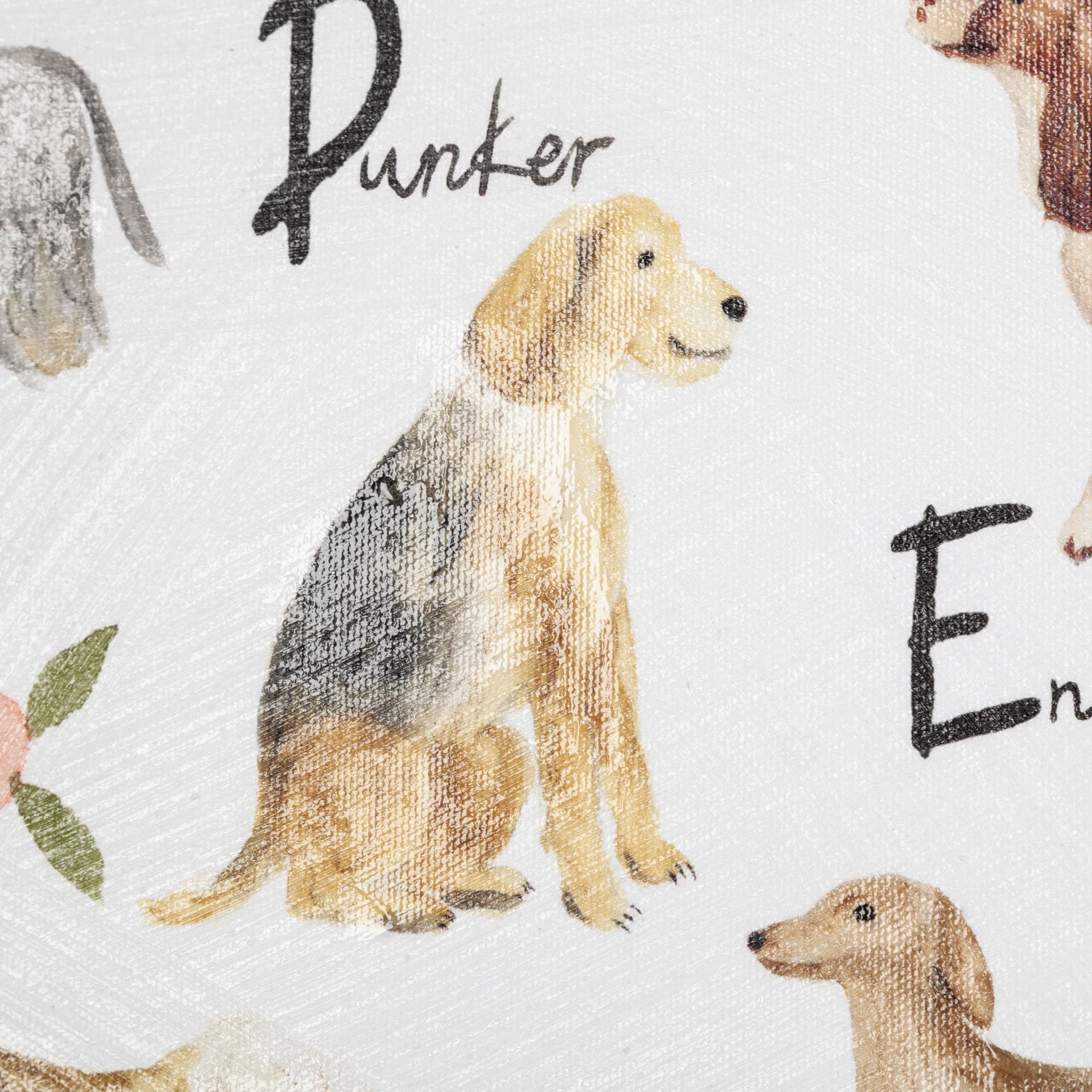 Dog Alphabet by Melissa Wang a Hand Embellished Textured Canvas — product photograph