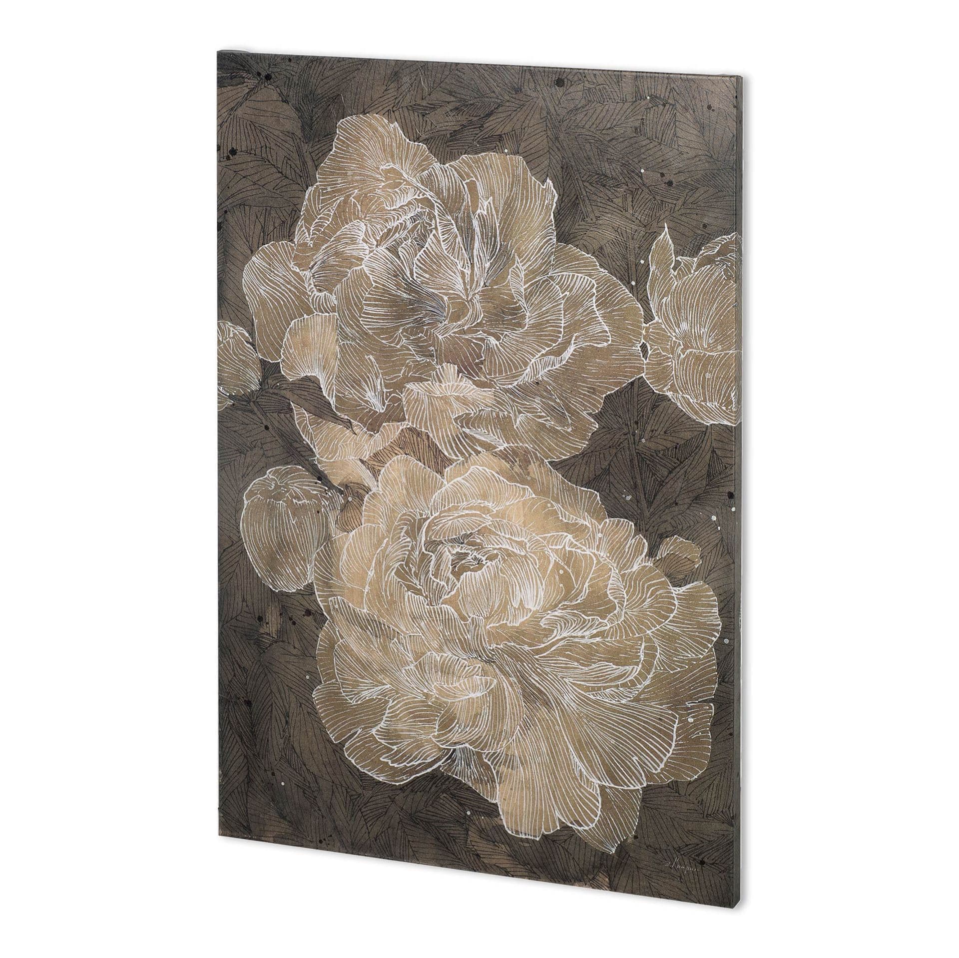 Weaved Peony I by Mercana Studio a Hand Embellished Textured Canvas — product photograph