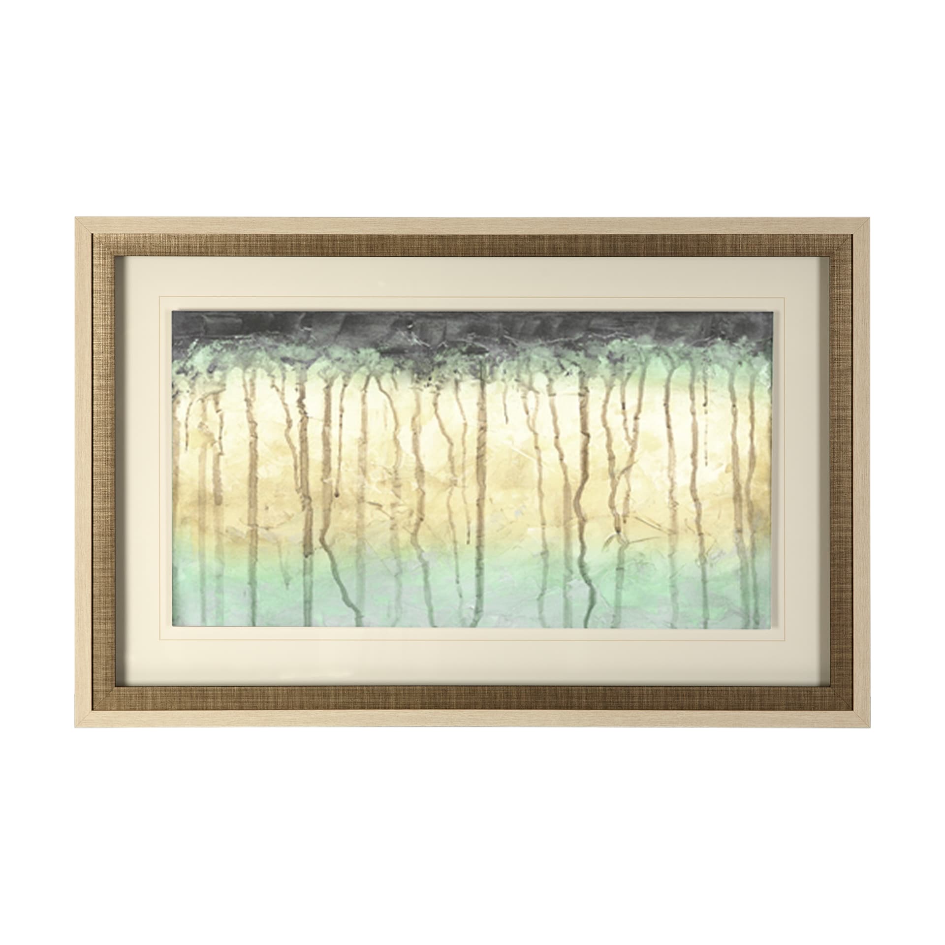 Treeline Light II by Jennifer Goldberger Hand Embellished Framed Art Print Matted under Glass — product photograph