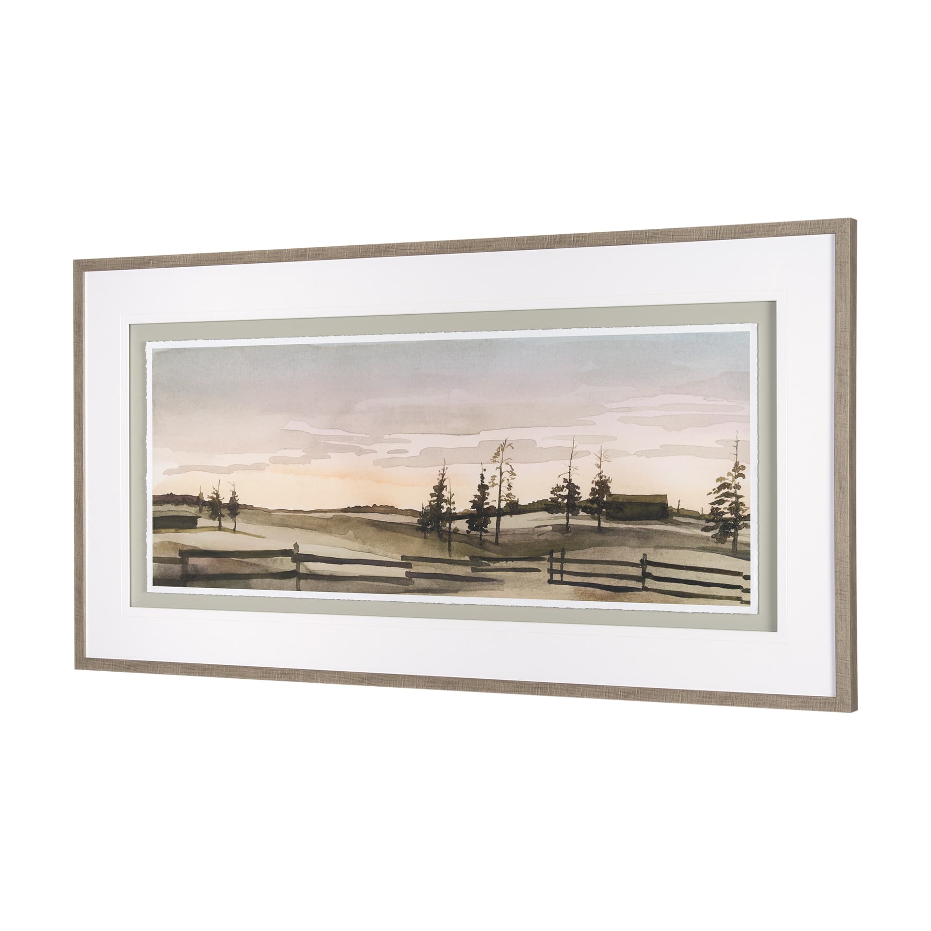 Watercolor Sketch III by Mercana Studio Hand Embellished Textured Framed Art Print Matted under Glas — product photograph
