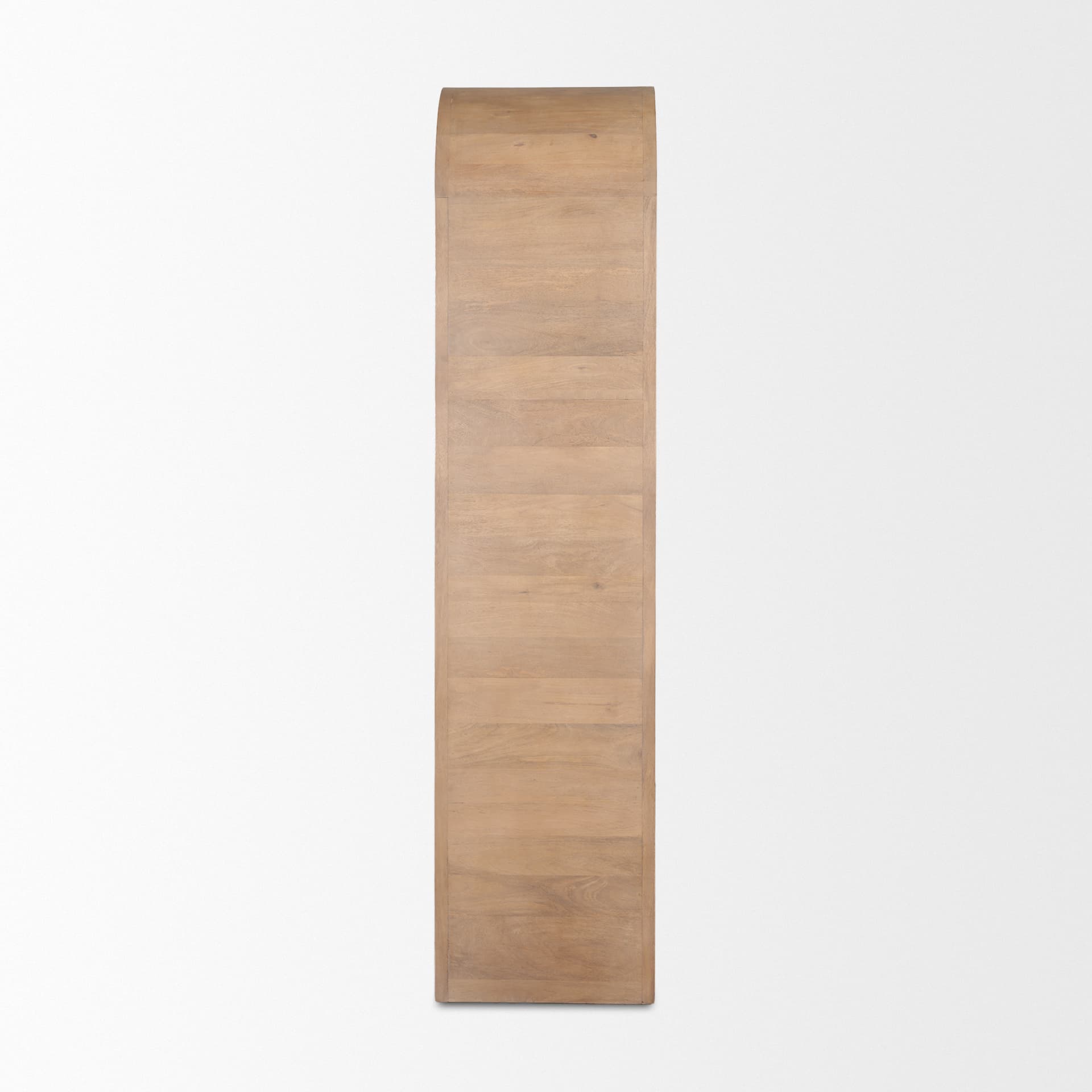 Sorina Reverse Fluted Light Brown Wood Curio Cabinet — product photograph