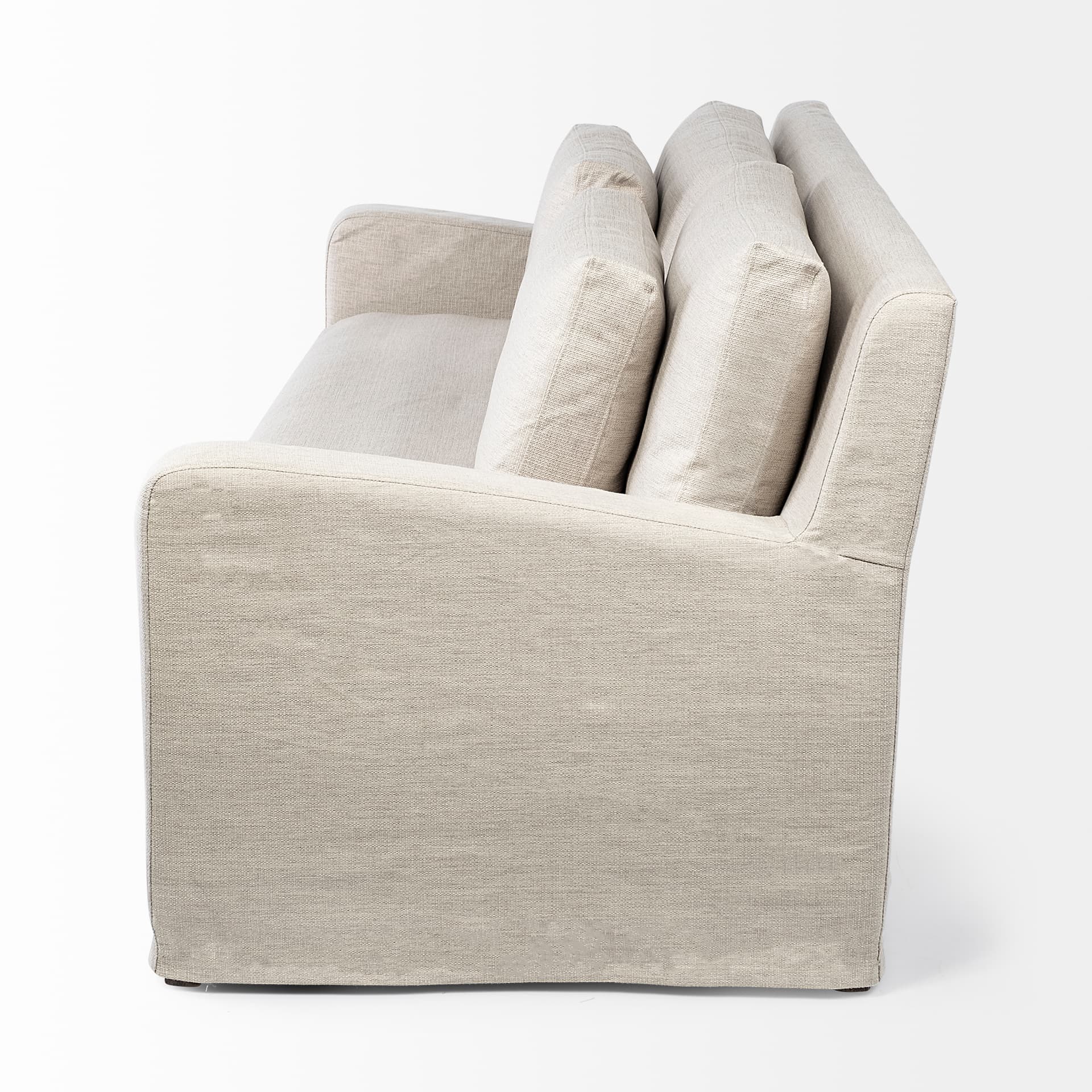 Denly II 92.5W Beige Slipcover Three Seater Sofa — product photograph