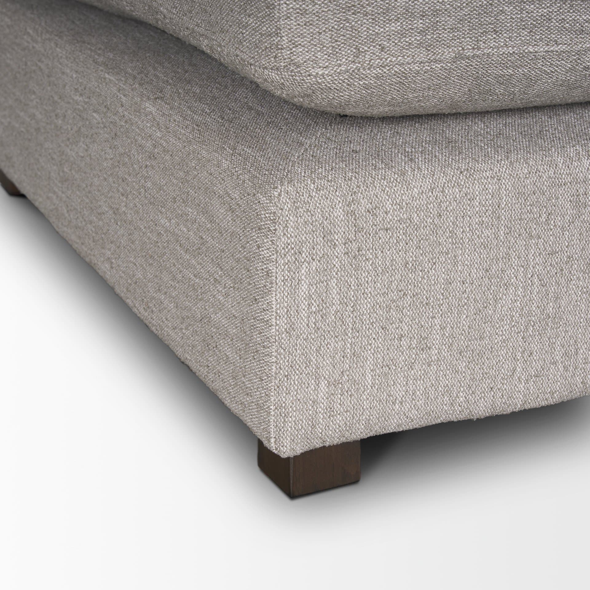 Halston Large Ottoman Light Gray Performance Fabric — product photograph