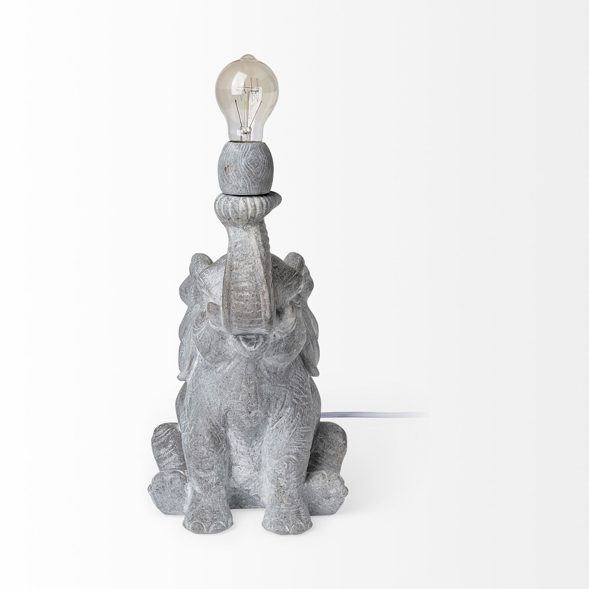 Tantor (15.9"H) Gray Resin Elephant Calf Table Lamp — product photograph