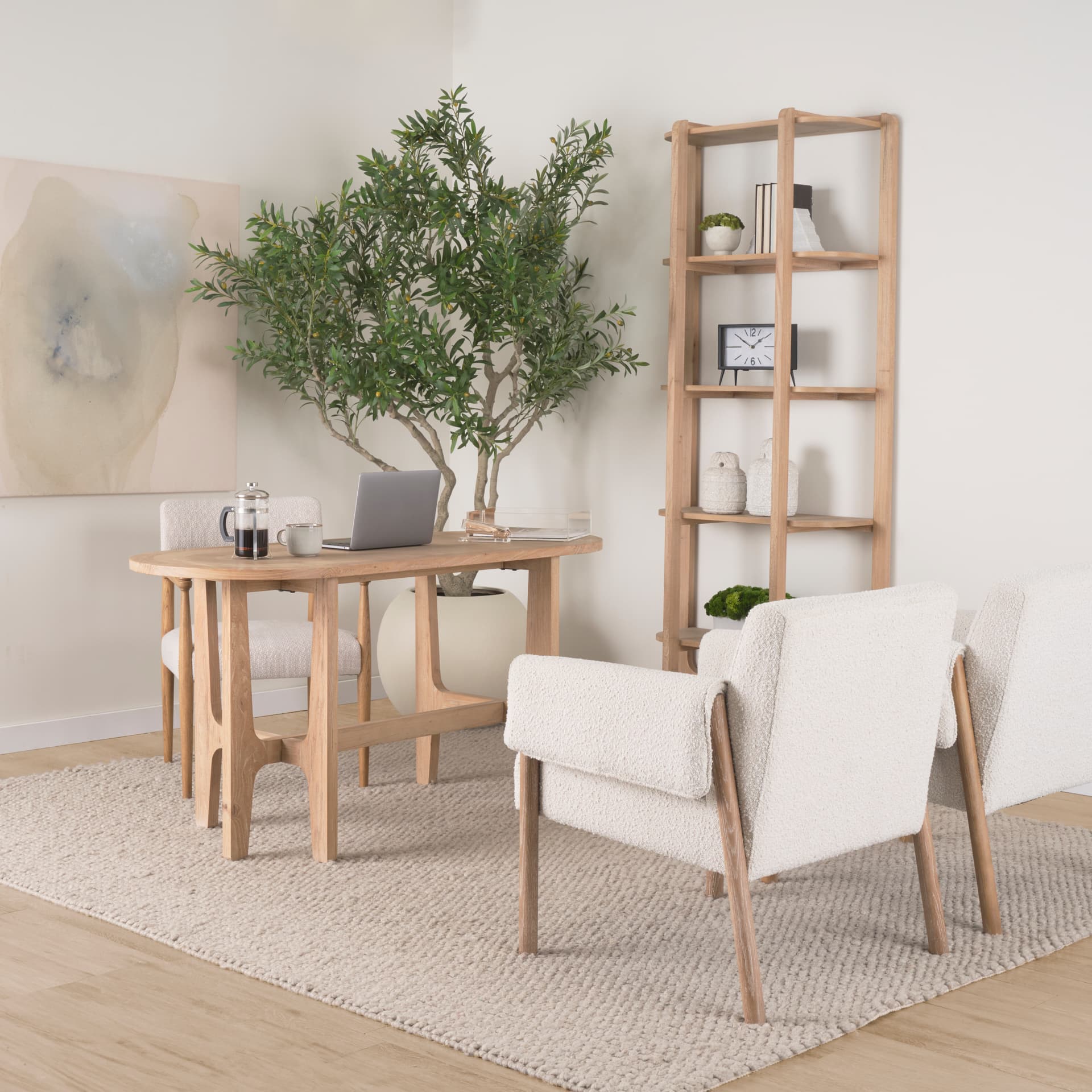 Taylin Light Brown Solid Wood Desk — product photograph