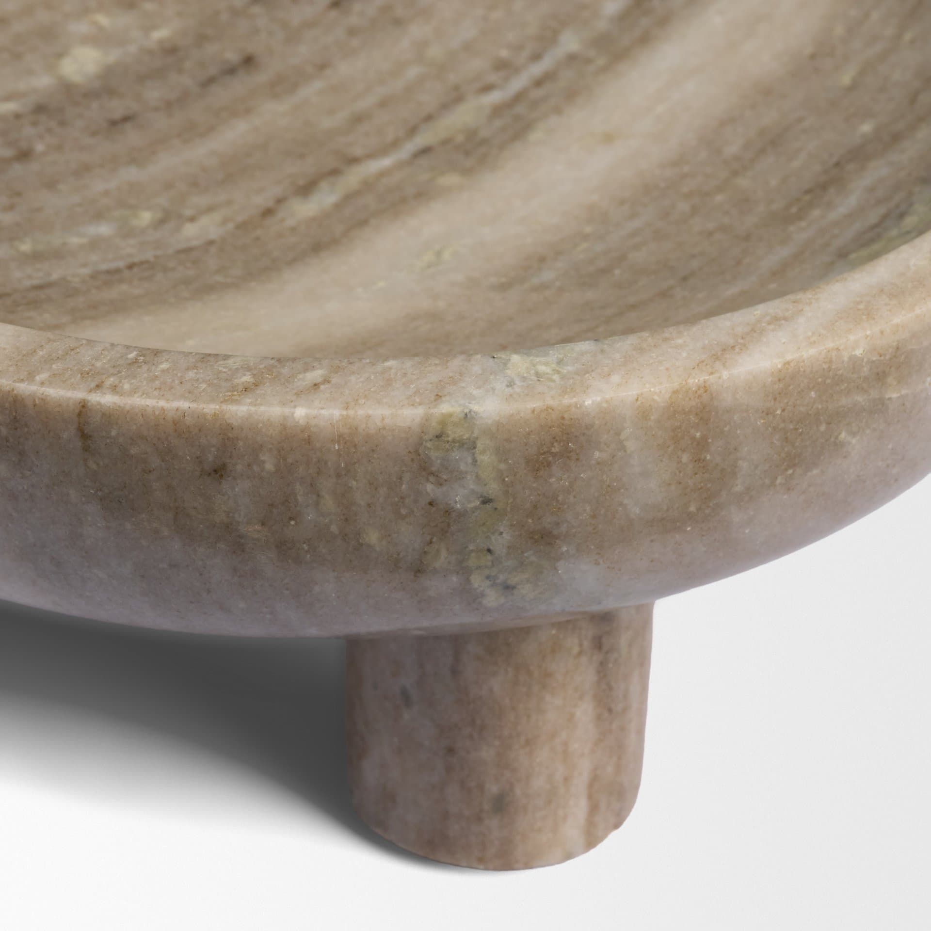 Vasca Gray Marble Decorative Pedestal Bowl — product photograph