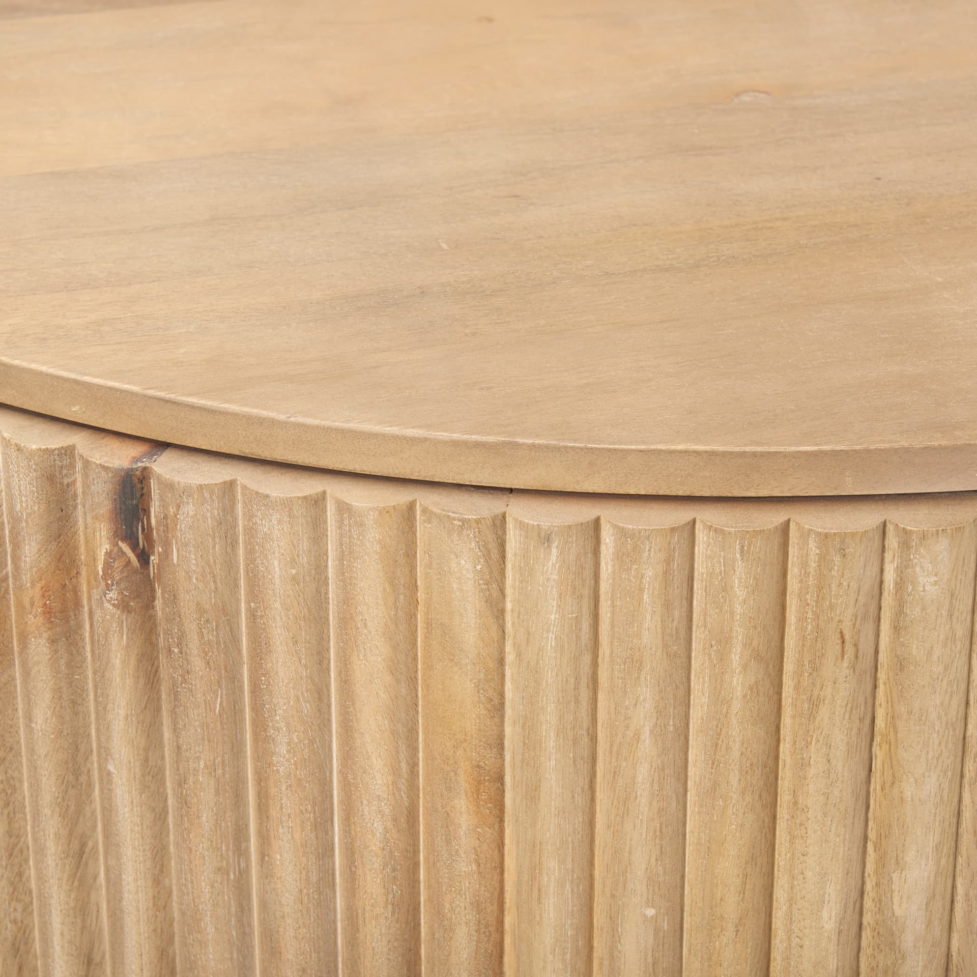 Terra Fluted Light Brown Wood 2-Door Accent Cabinet — product photograph