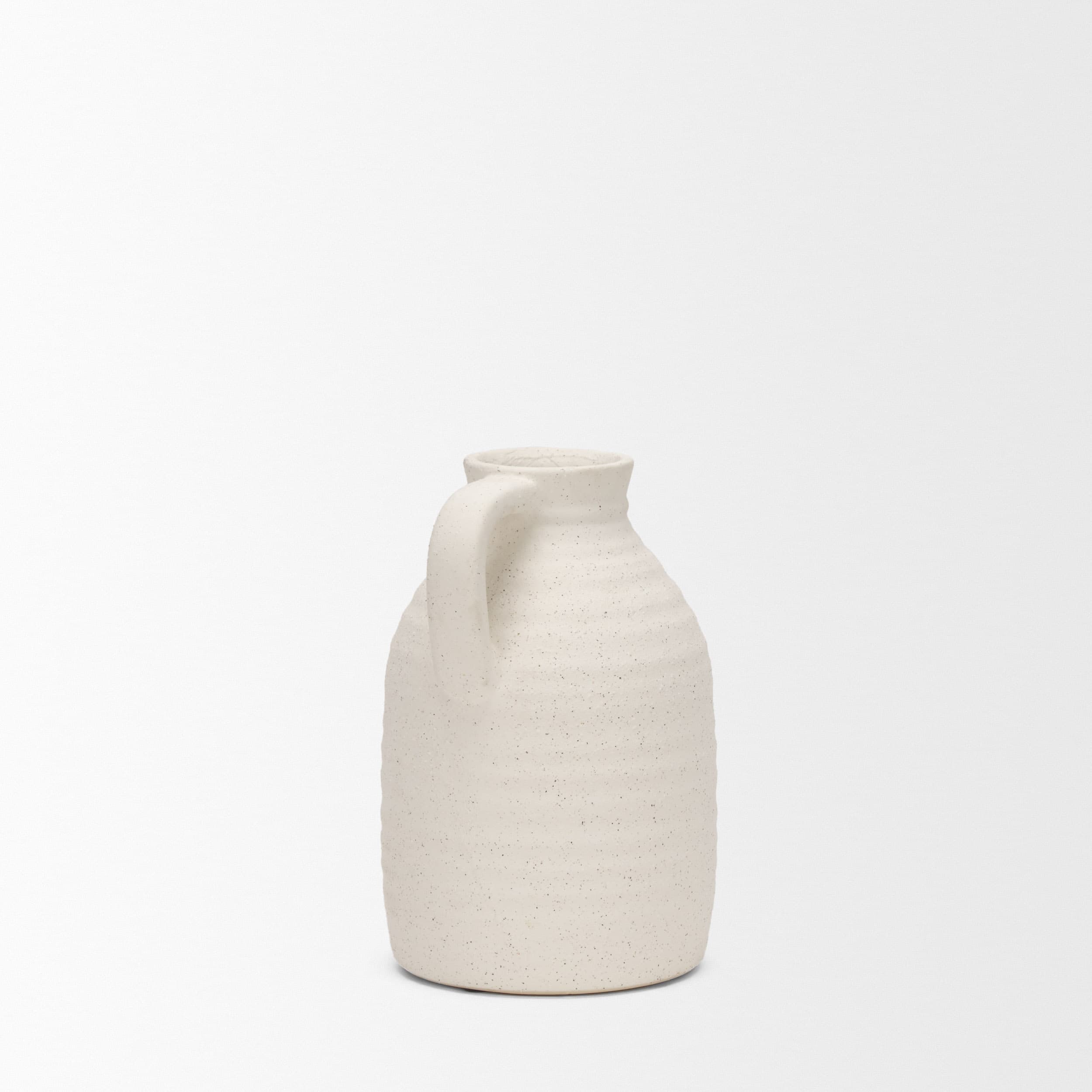 Tyrus Medium Textured Matte White w/ Speckling Ceramic Vase — product photograph