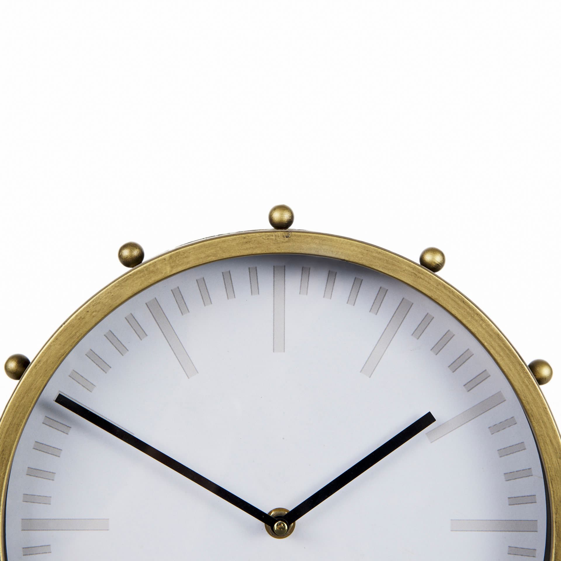 Marian 11.0L x 3.1W x 11.0H Gold Metal W/Studs Round Table Clock — product photograph