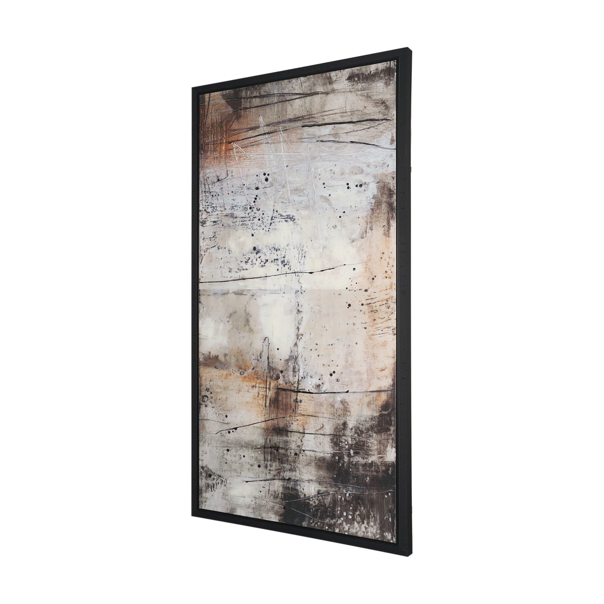 Blk Wht Bronze II by Jennifer Goldberger a Hand Embellished Textured Framed Canvas — product photograph
