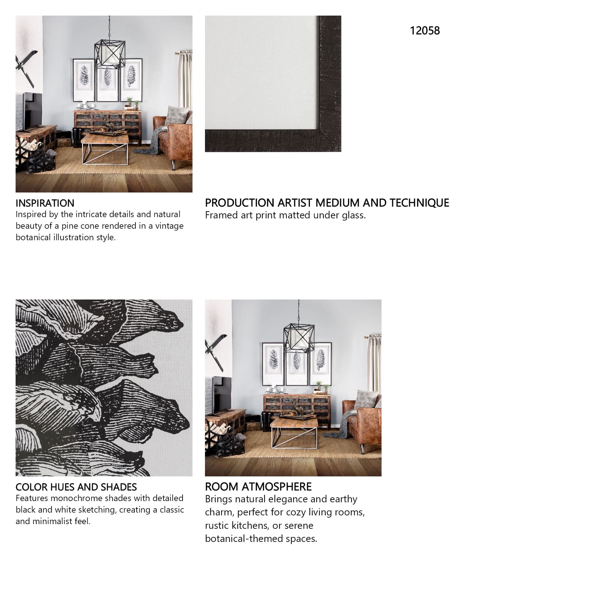 Larix Europa by Maria Mendez a Framed Art Print Matted under Glass — in a styled room